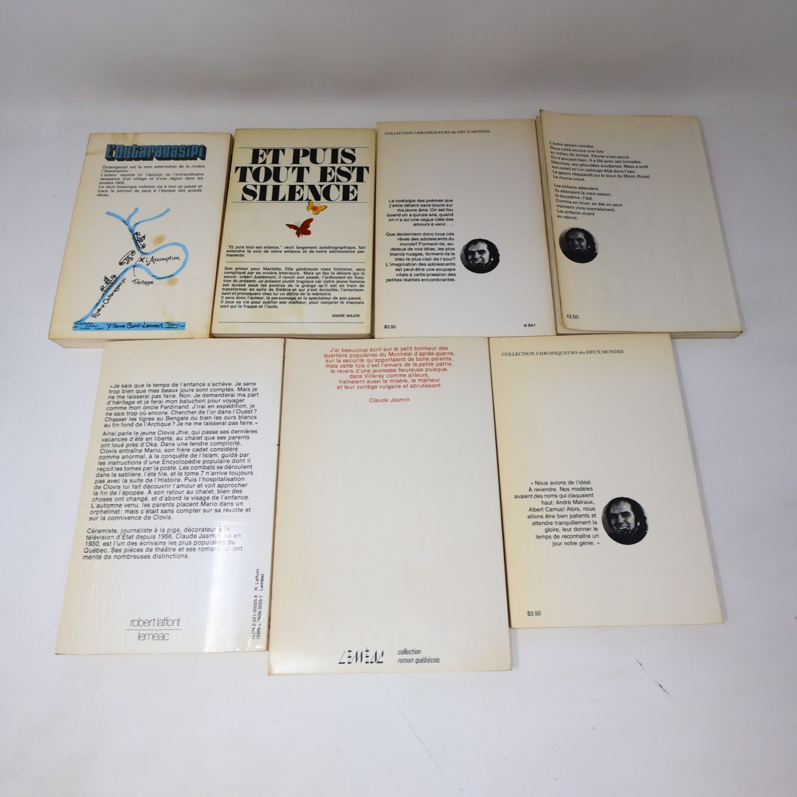 Claude Jasmin Lot 9 Livres Petite Patrie/L'Outaragasipi/Enfant de Villeray Roman