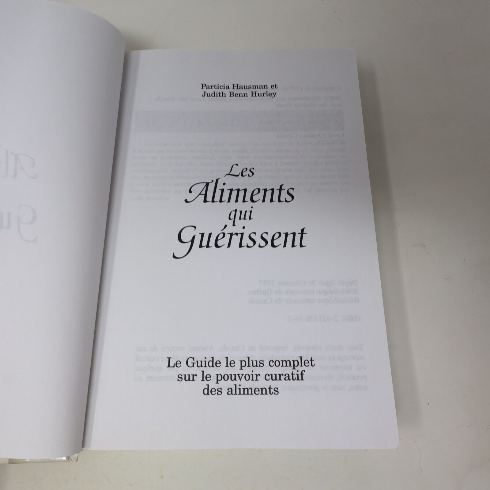 1997 Les Aliments qui Guérissent Hausman/Hurley Pouvoir Curatif des Aliments 90s