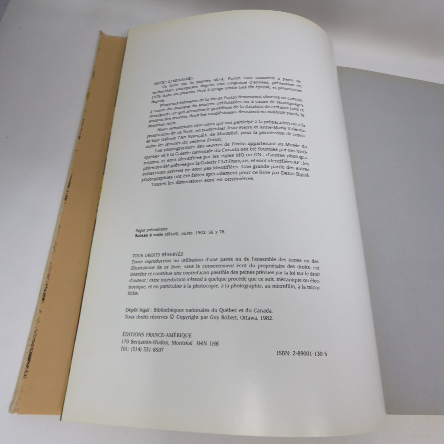 1982 Fortin l'Oeuvre et l'Homme Guy Robert Marc-Aurèle Fortin Québec Français HC