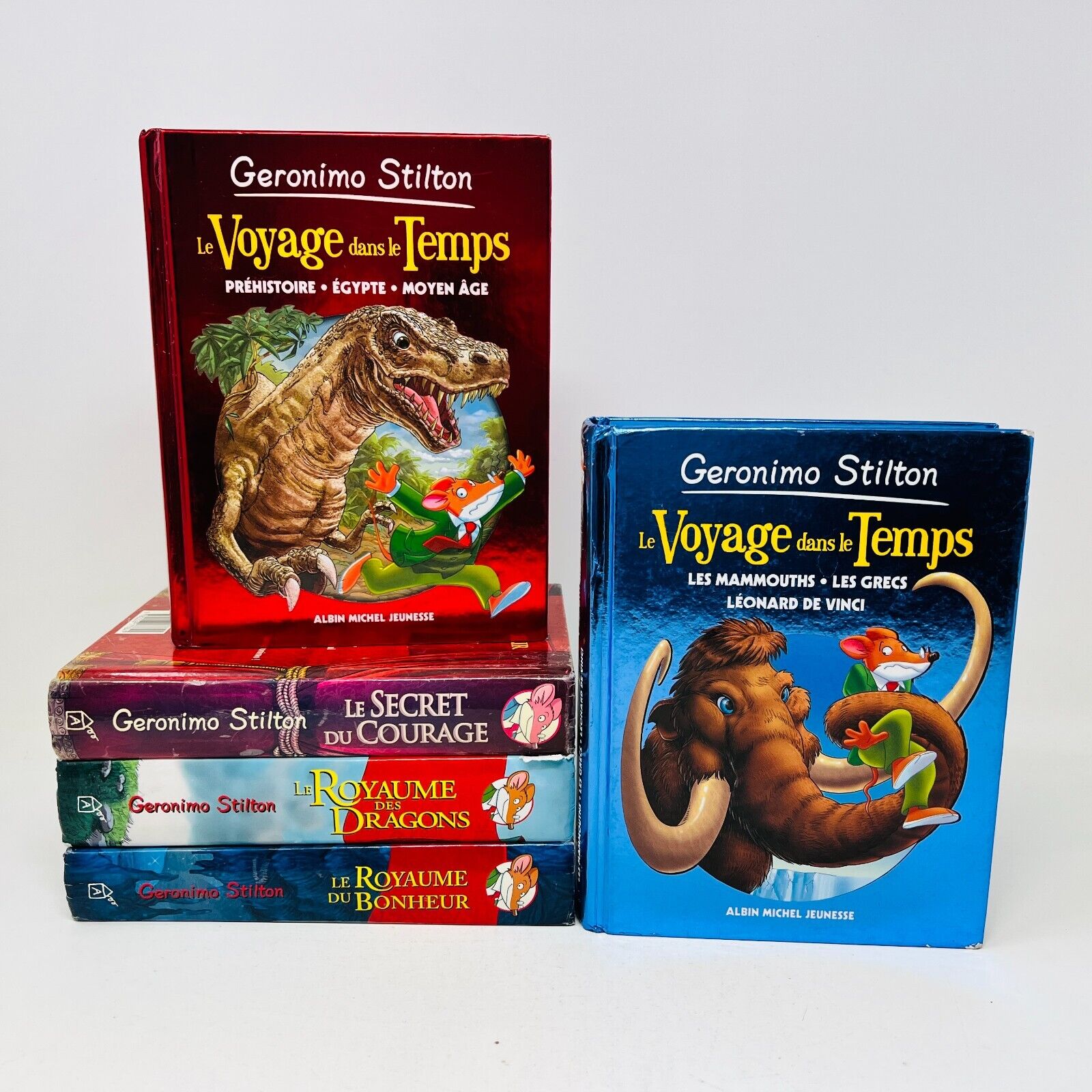 5x Geronimo Stilton Royaume Bonheur Dragons Voyage Temps Français Lot Livres