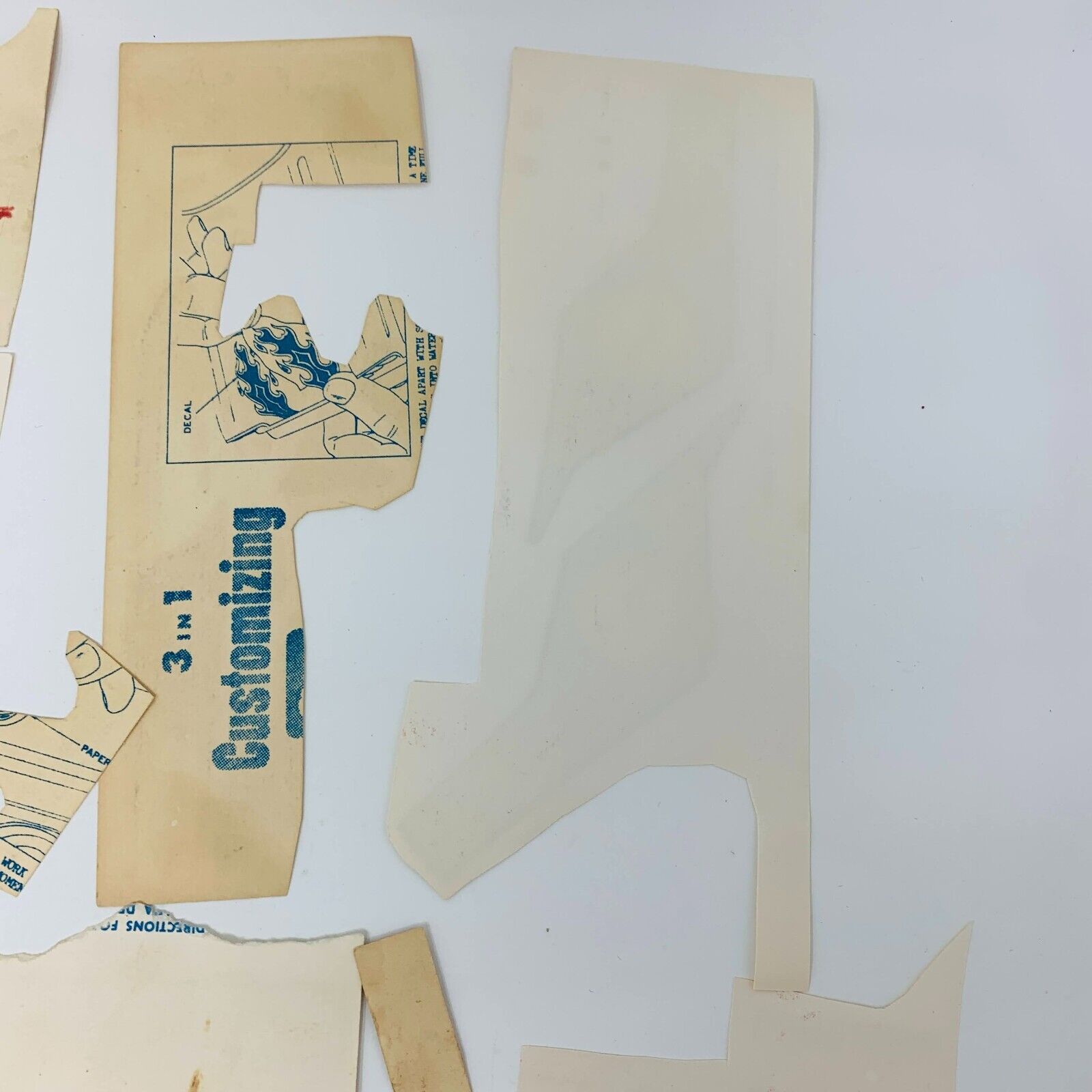 Mixed Lot of Die Cut Decal Sheets for AMT & Others Cars Planes 60-90s Model Kits