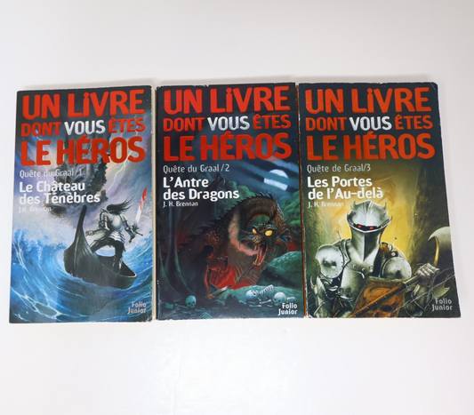 La Quête du Graal #1-3 LDVELH Lot 3 Livres J.H. Brennan Le Château des Ténèbres