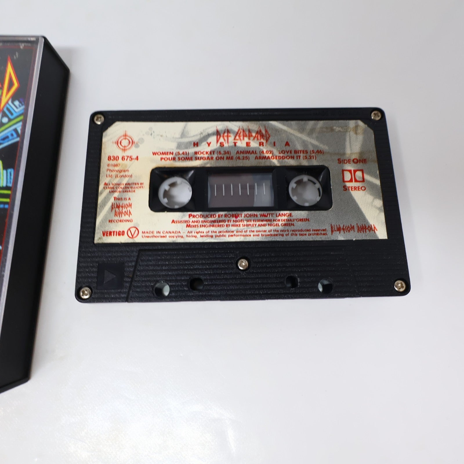 Def Leppard 2 Cassettes Lot Hysteria/Pyromania Vertigo 80s Pour Some Sugar On Me