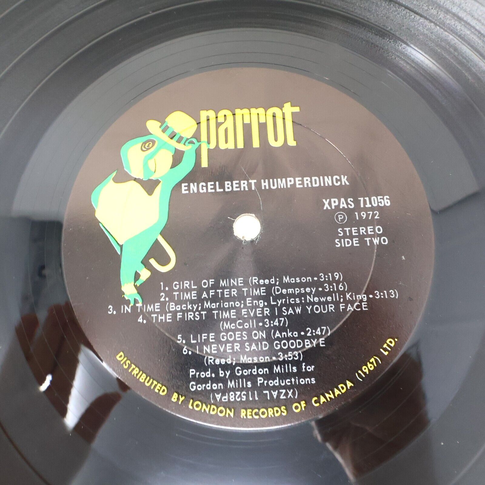 Engelbert Humperdinck In Time LP Record Vinyl 1972 Parrot XPAS 71056 Without You