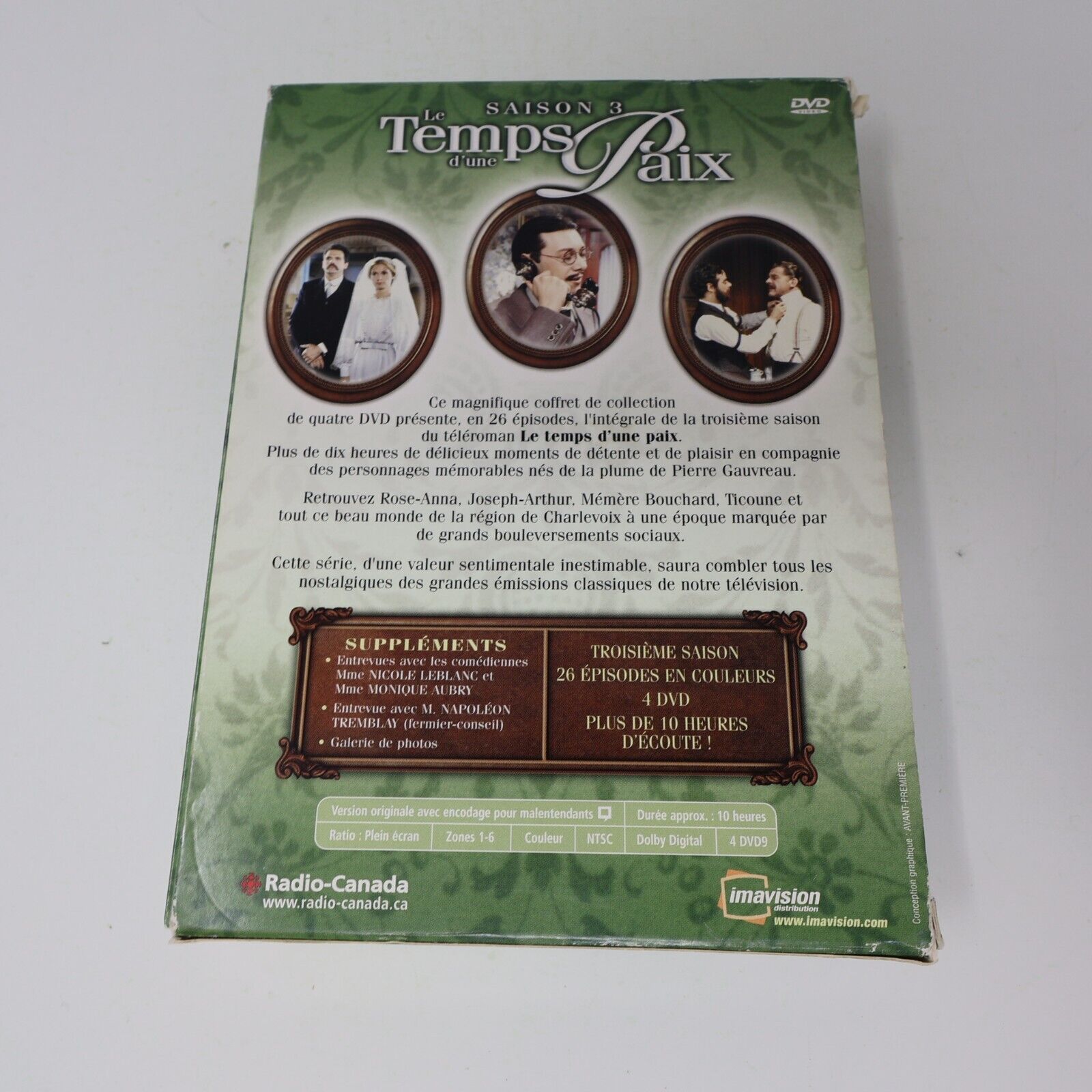 Le Temps d'une Paix Saison 3 Été 1921 DVD Testé NTSC Rose-Anna Mémère Bouchard