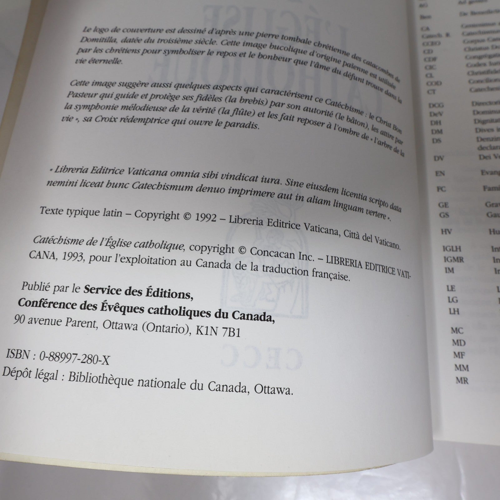 Catéchisme de l'Église Catholique Cecc 1993 PB Français French Paperback Livre