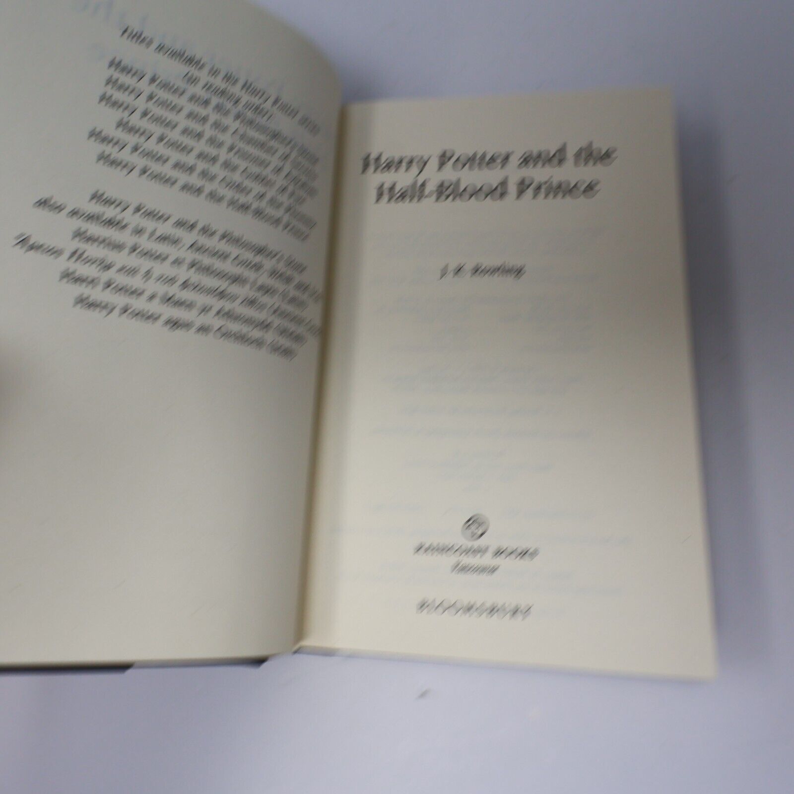 2005 Harry Potter and the Half-Blood Prince by J. K. Rowling Fantasy Black Cover