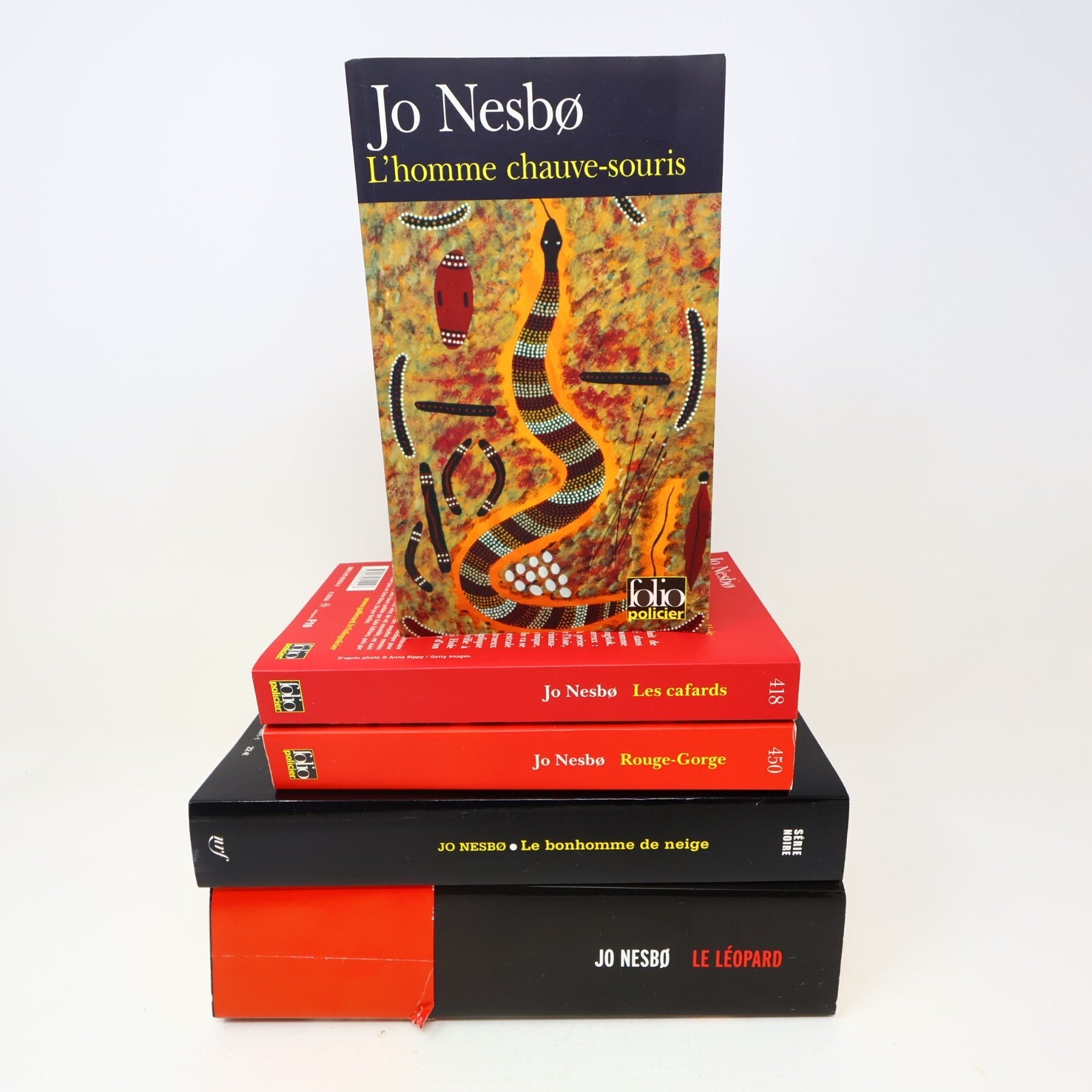 Jo Nesbø Lot 5 Livres Léopard/Rouge-Gorge/Cafards/Bonhomme de Neige Français PB