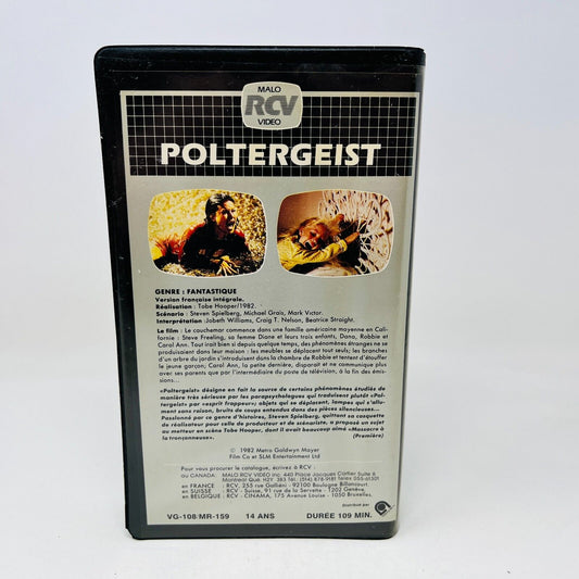 1982 Poltergeist VHS en Français/French NTSC Steven Spielberg Ex-Rental Clam Box