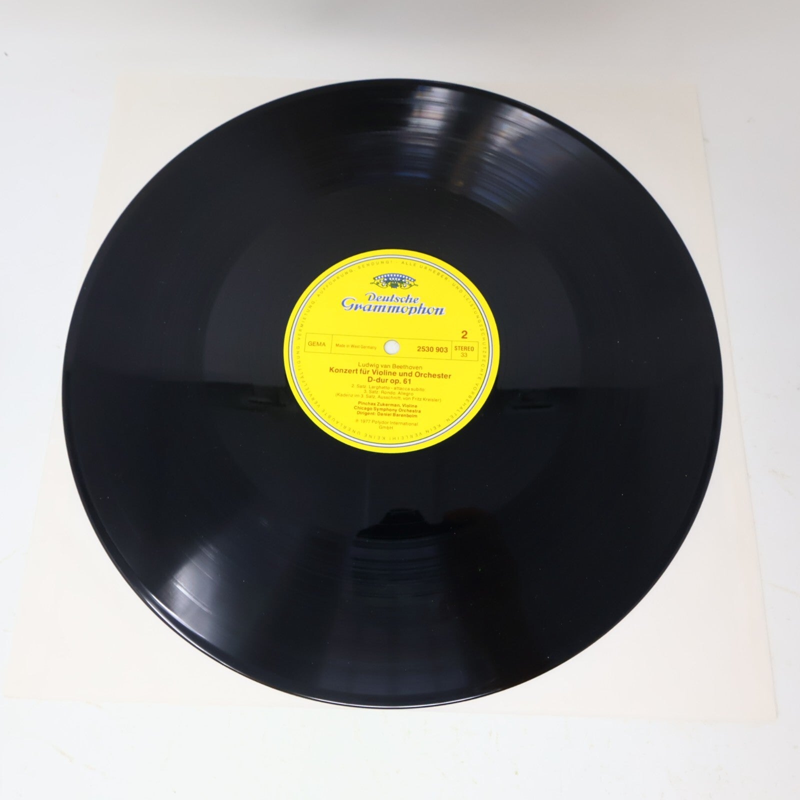 Beethoven Pinchas Zukerman Violinkonzert Chicago Barenboim LP Record 2530 903