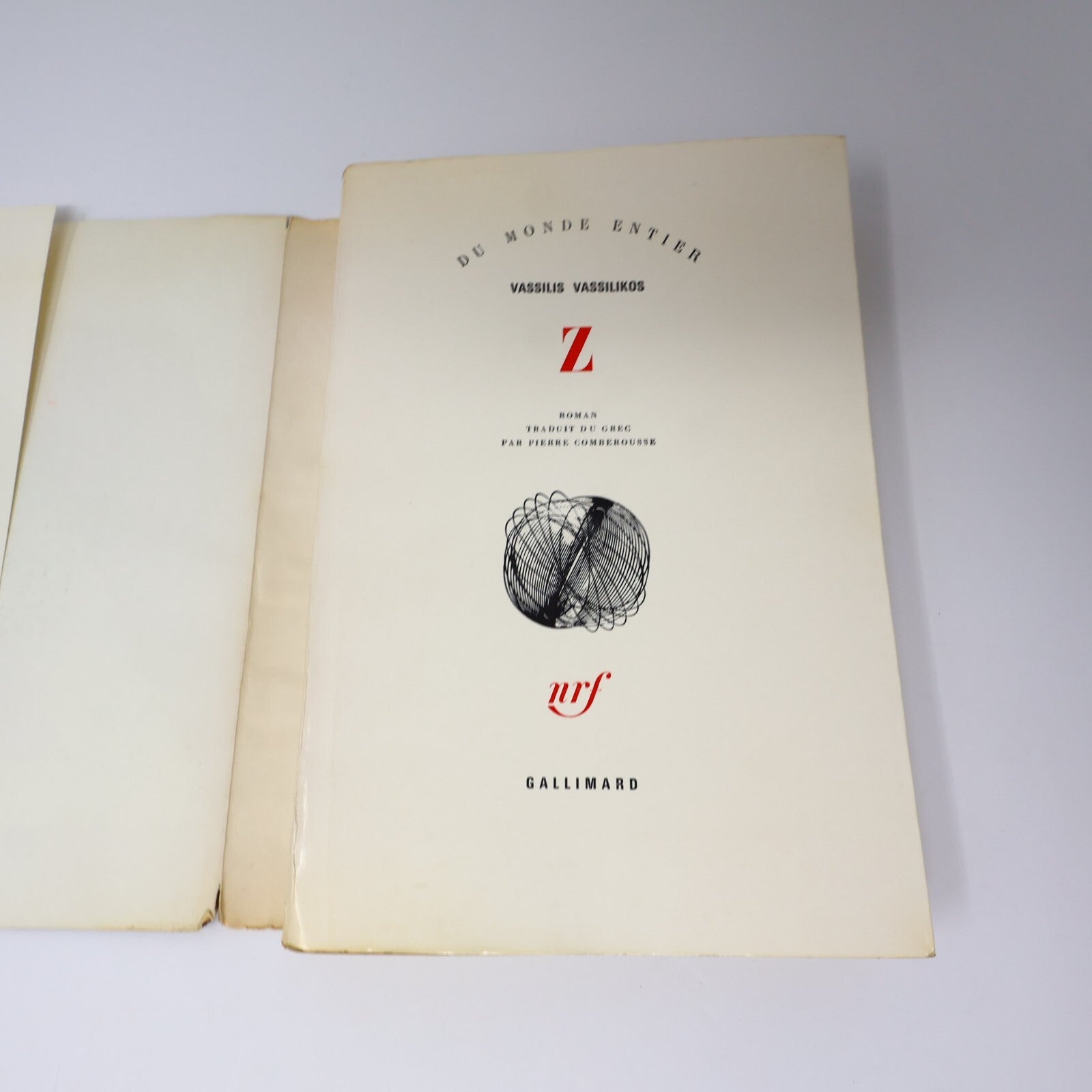 Vassilis Vassilikos Lot 2 Livres Gallimard/Nrf L'Eau de Kos/Z Fiction Historique