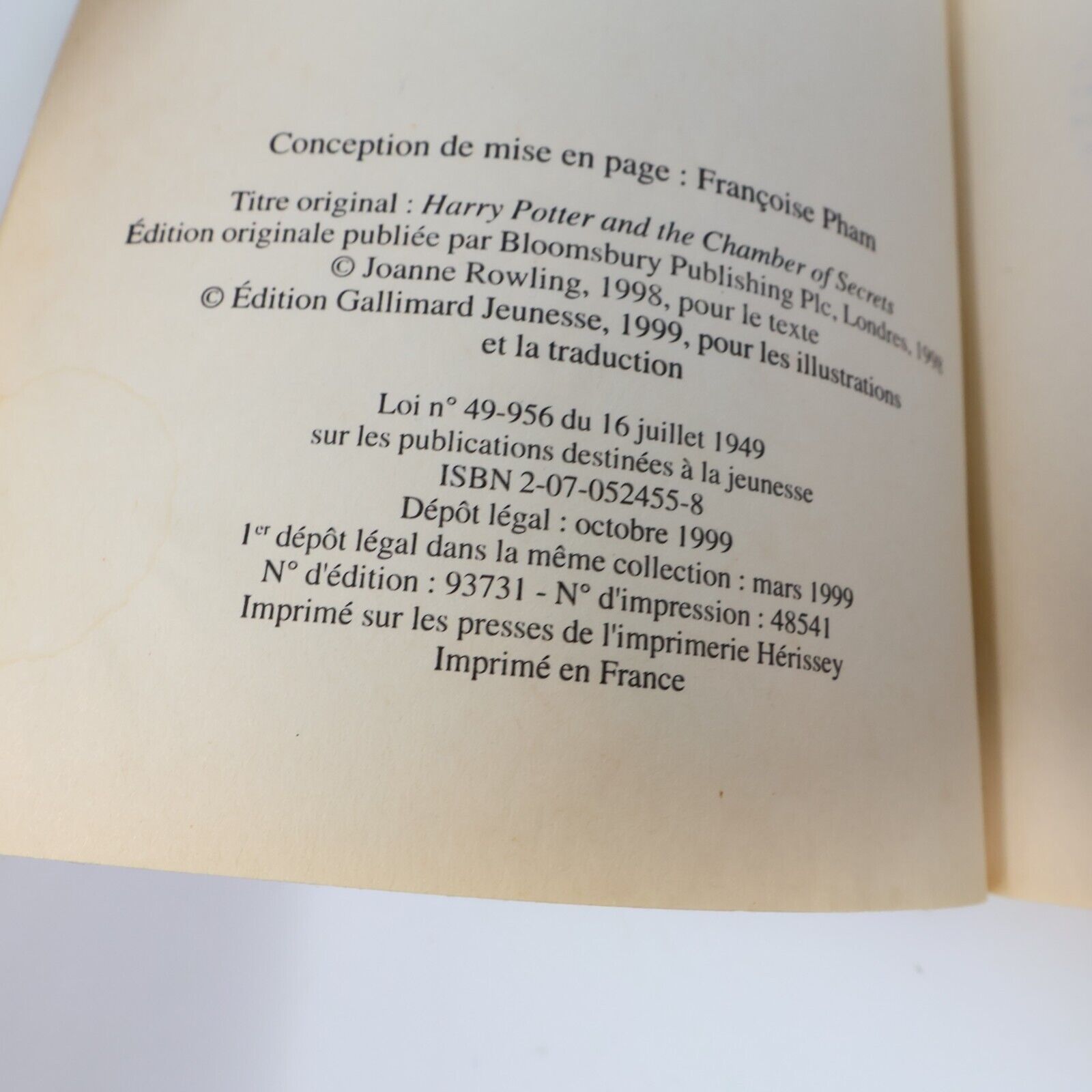 Lot 2 livres illustrés Harry Potter #1-2 Folio Junior 1st Ed Français/French