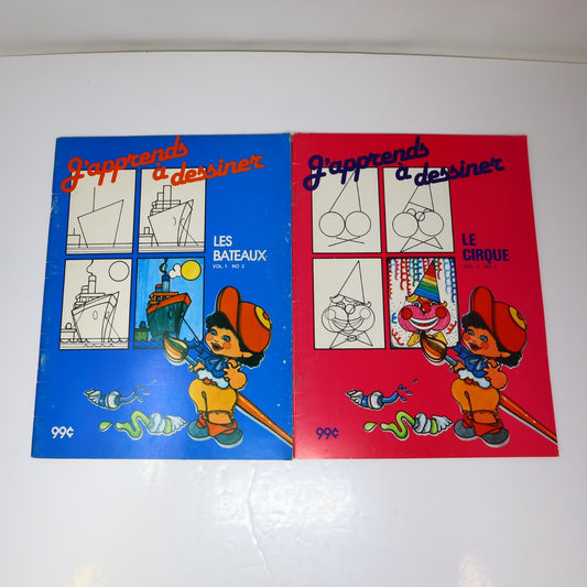 J'Apprends à Dessiner Lot 7 Livres à Colorier Québec Agenda Poissons/Espace 1984
