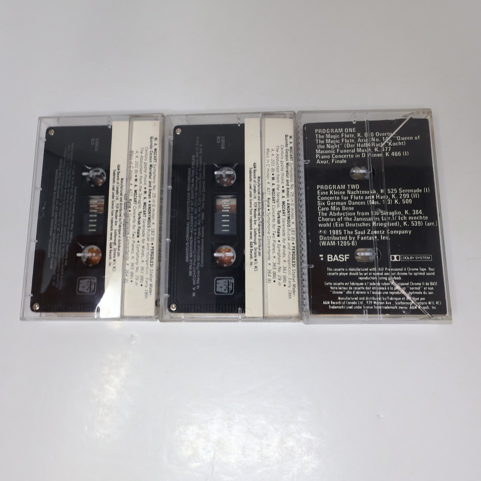 Amadeus/More Amadeus Original Movie Soundtrack 3 Cassettes Lot Neville Marriner