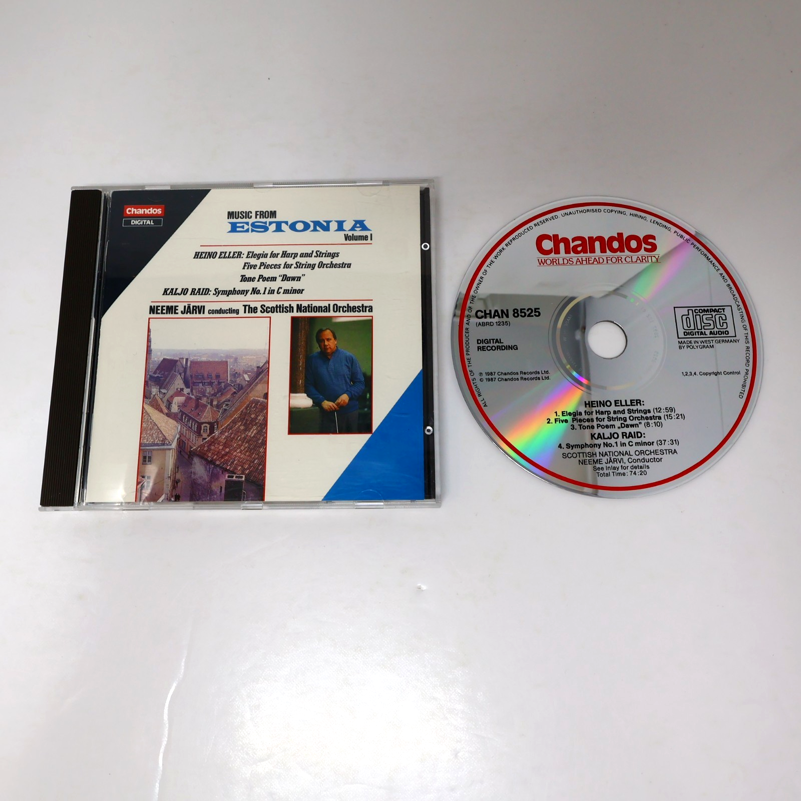 Neeme Järvi Music From Estonia Volume 1 CD Chandos Heino Eller/Kaljo Raid