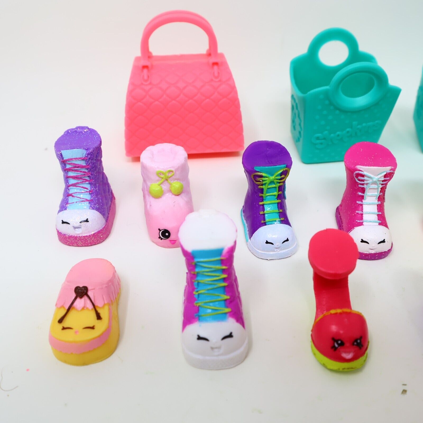 Lot of 21 Shopkins Figures Toys Mixed Boots Shoes High Heels Baskets Moose