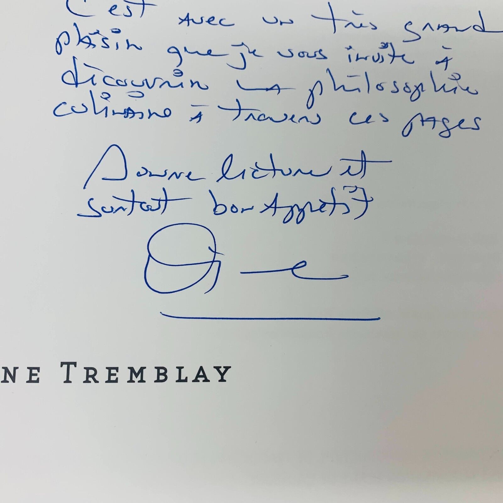 2004 Un Privilège à Votre Table Livre Cuisine Recettes Chef Diane Tremblay Signé