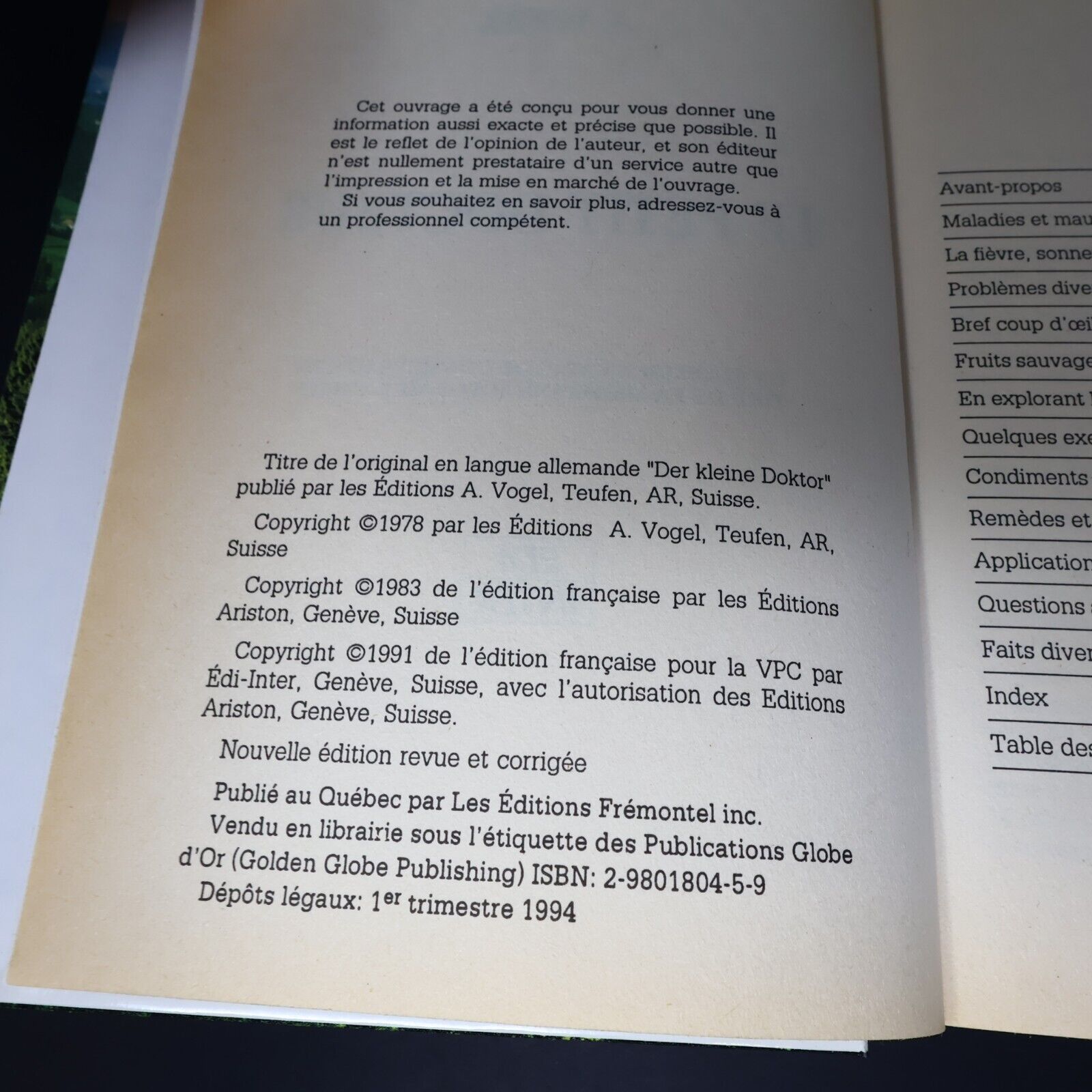 1996 Le Petit Docteur Santé Médecine Populaire Suisse de Alfred Vogel Français