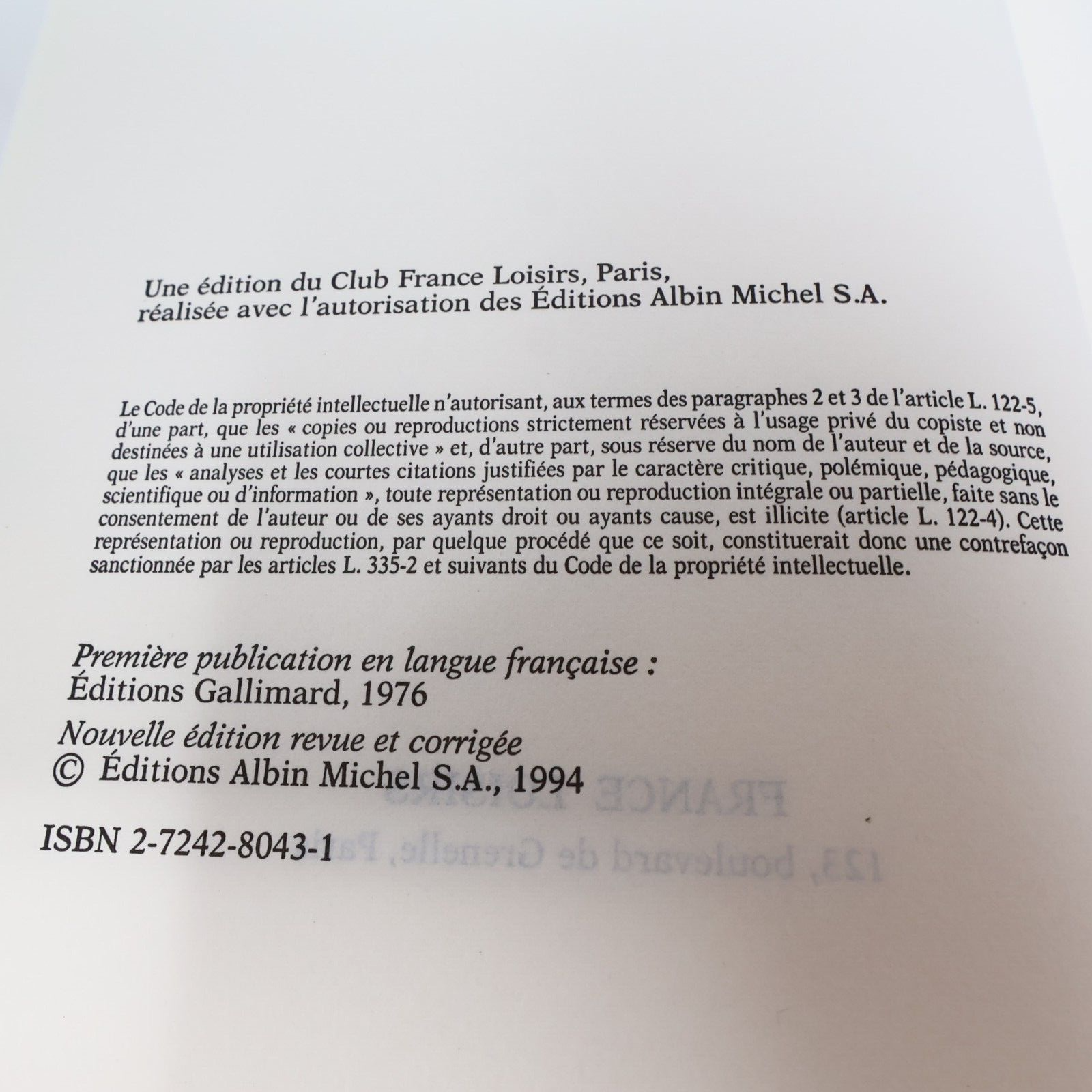 1994 Carrie de Stephen King France Loisirs Horreur Français Hardcover HC 90s