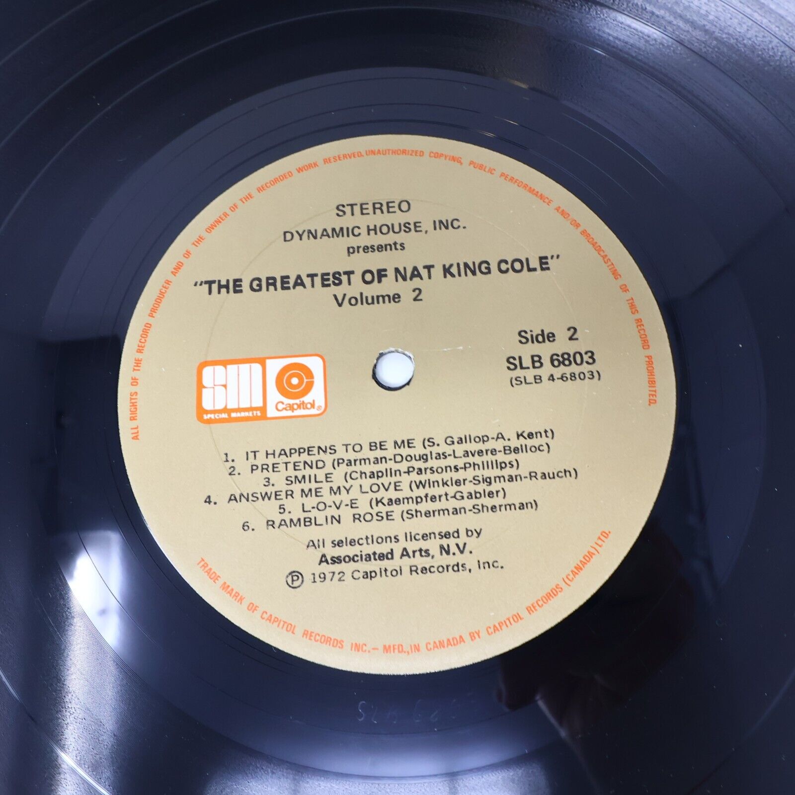 The Greatest of Nat King Cole Vol 1-2 Vinyl Record 2x LP SLB 6803 Unforgettable