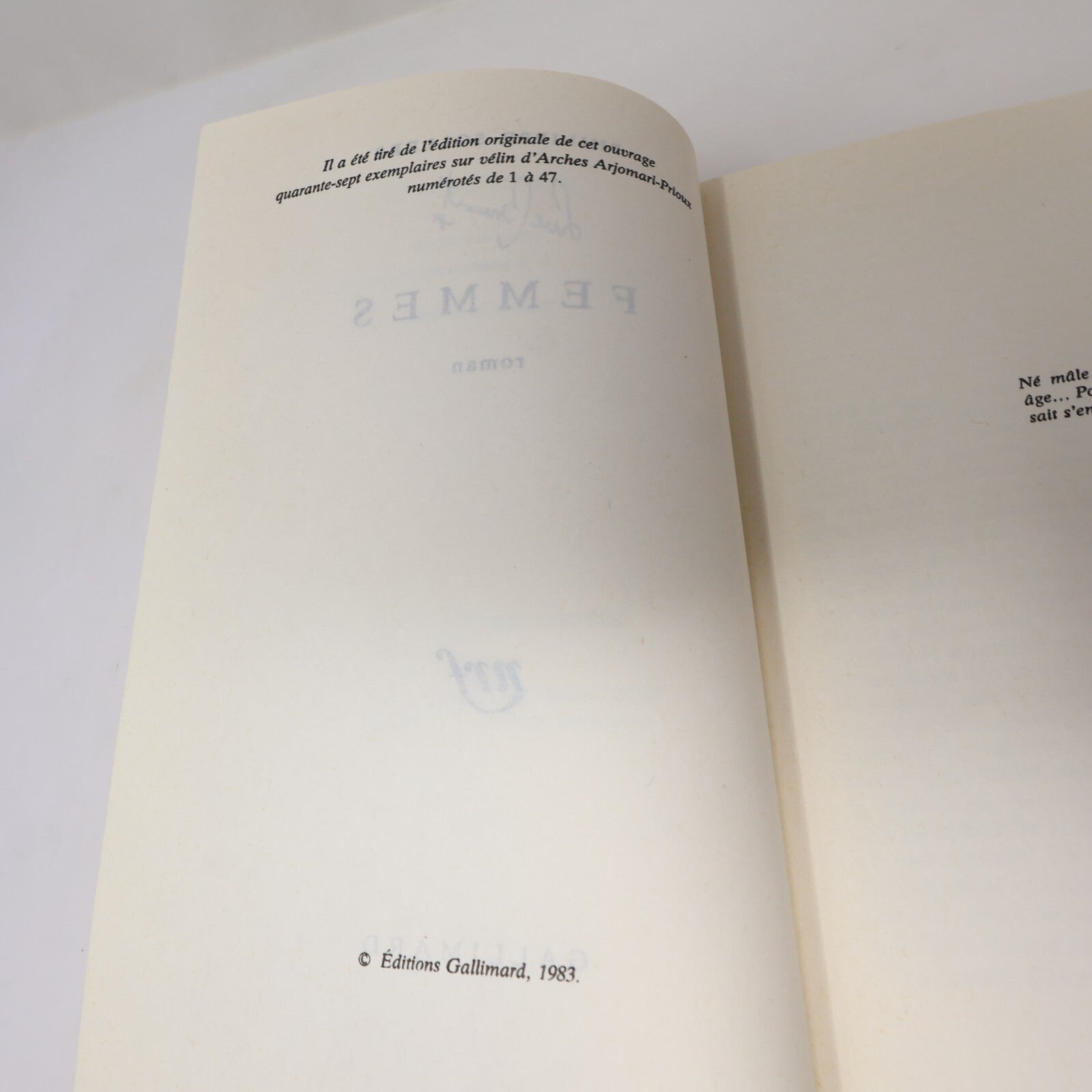 Philippe Sollers Lot 2 Livres Femmes/Le Parc Littérature Française Roman France