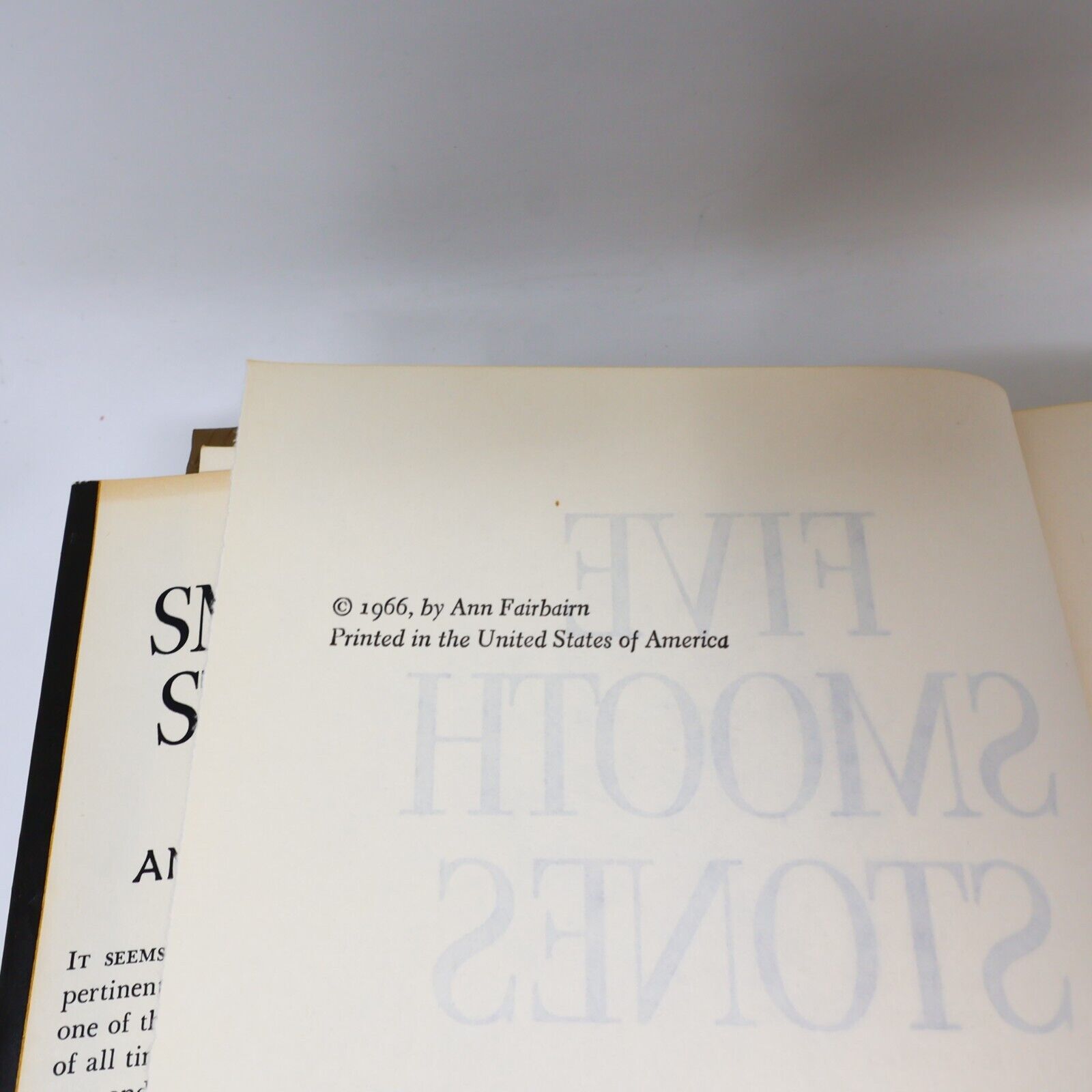 1966 Five Smooth Stones by Ann Fairbairn Hardcover HC Crown Fiction Civil rights