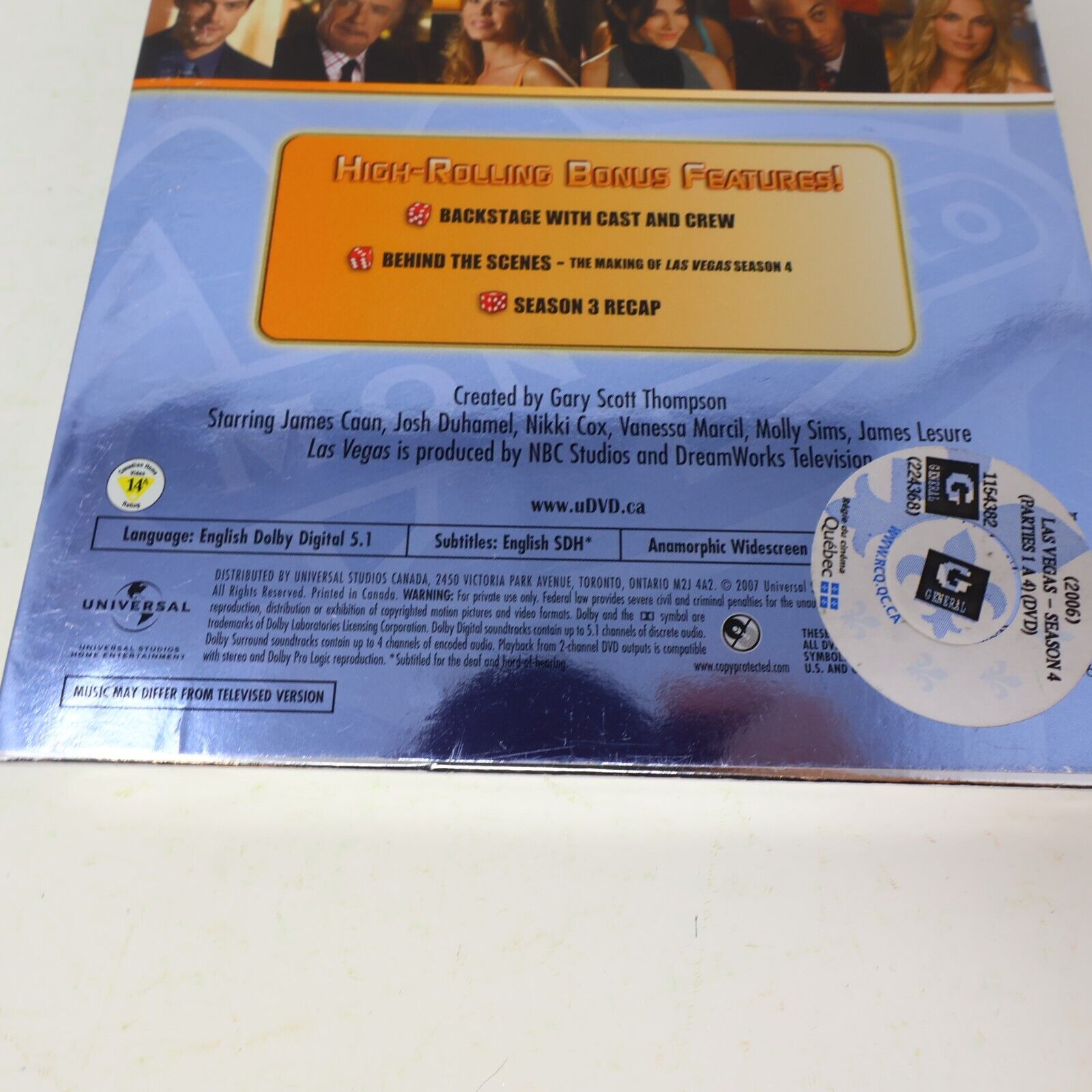 Las Vegas Season Four #4 DVD James Caan Josh Duhamel 2006 NTSC 16:9 Tested