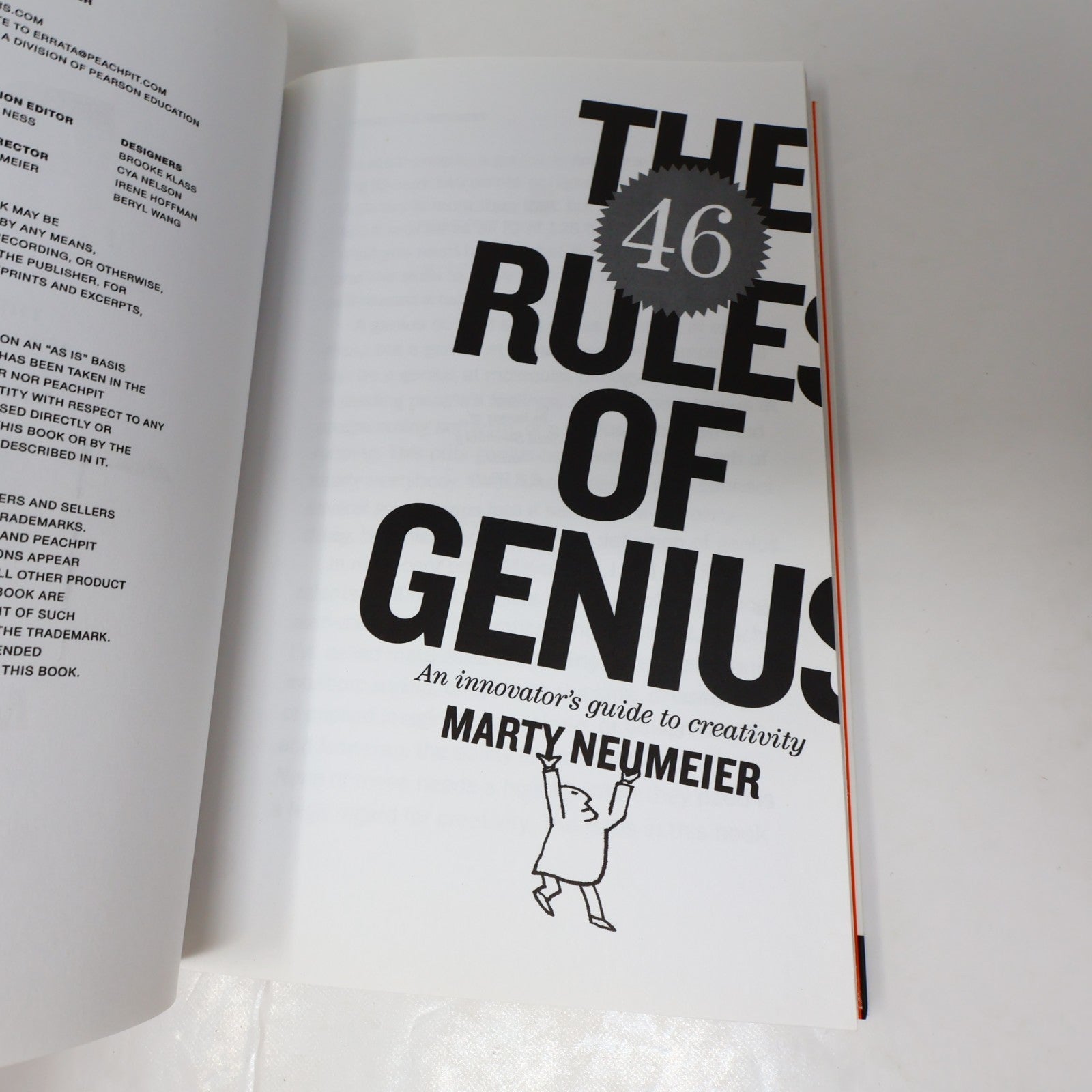 The 46 Rules of Genius an Innovator's Guide to Creativity Marty Neumeier 2014 PB