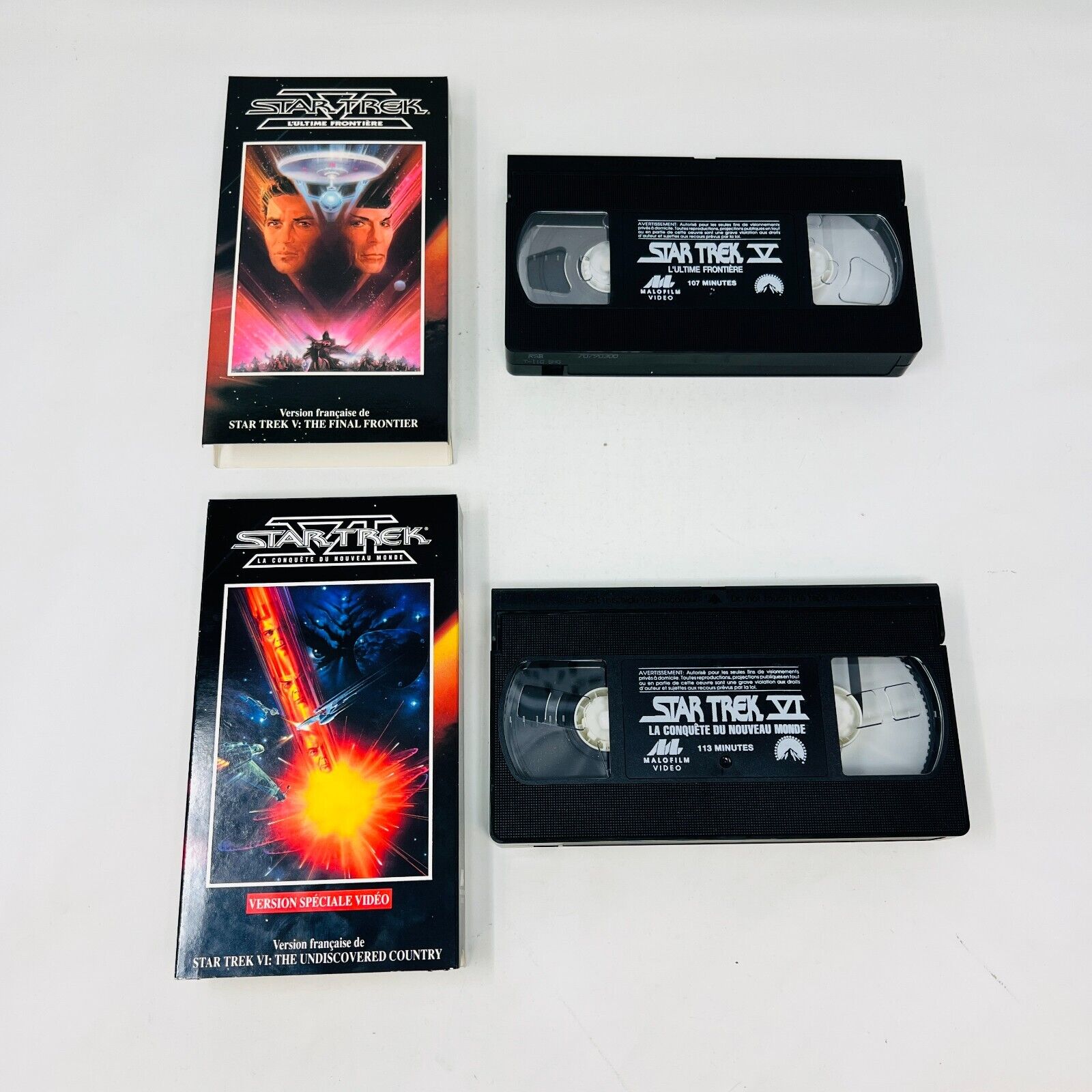 Coffret Star Trek de 7 Films VHS NTSC Testés en Français/French William Shatner