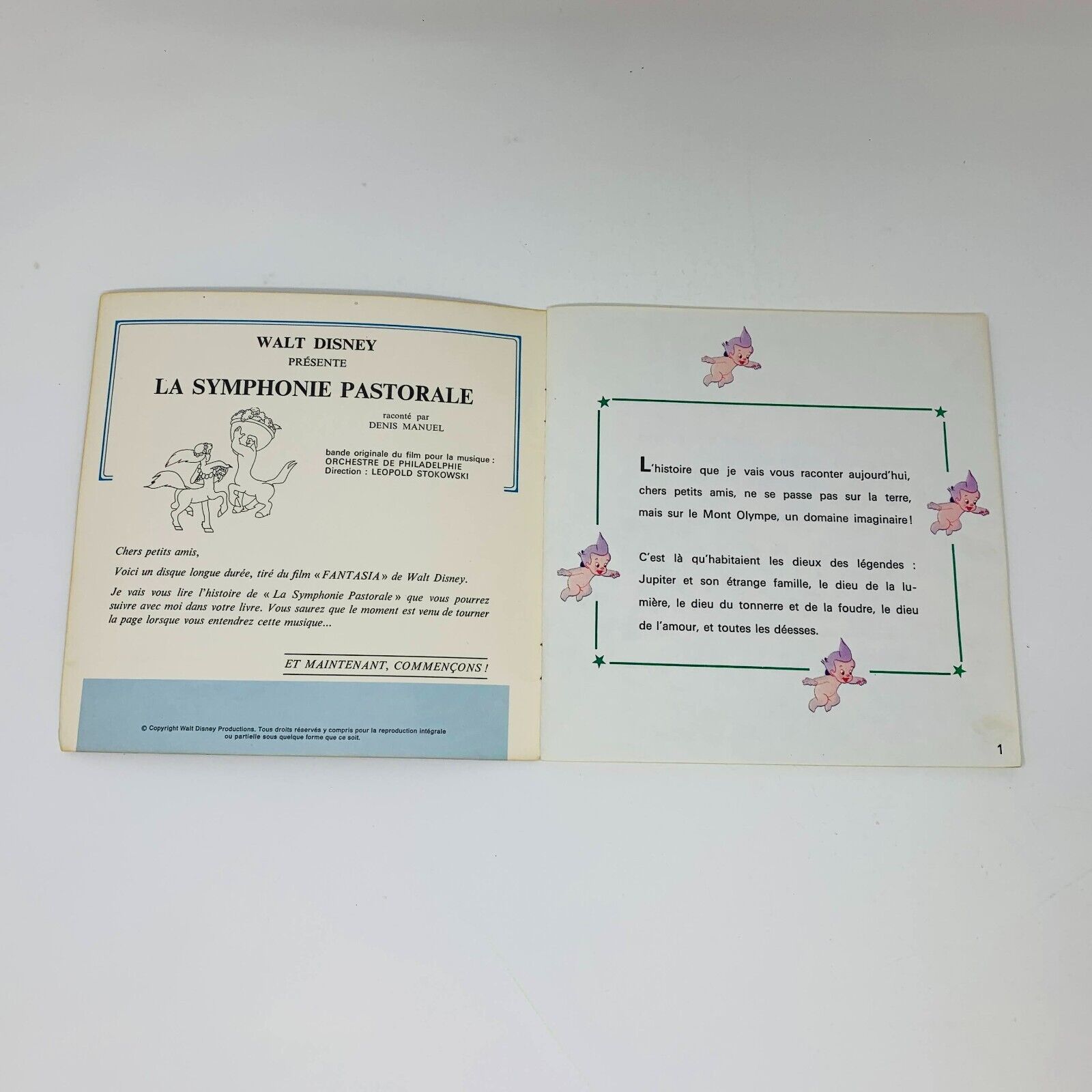 La Symphonie Pastorale Fantasia Livre Disque Disneyland Walt Disney Beethoven