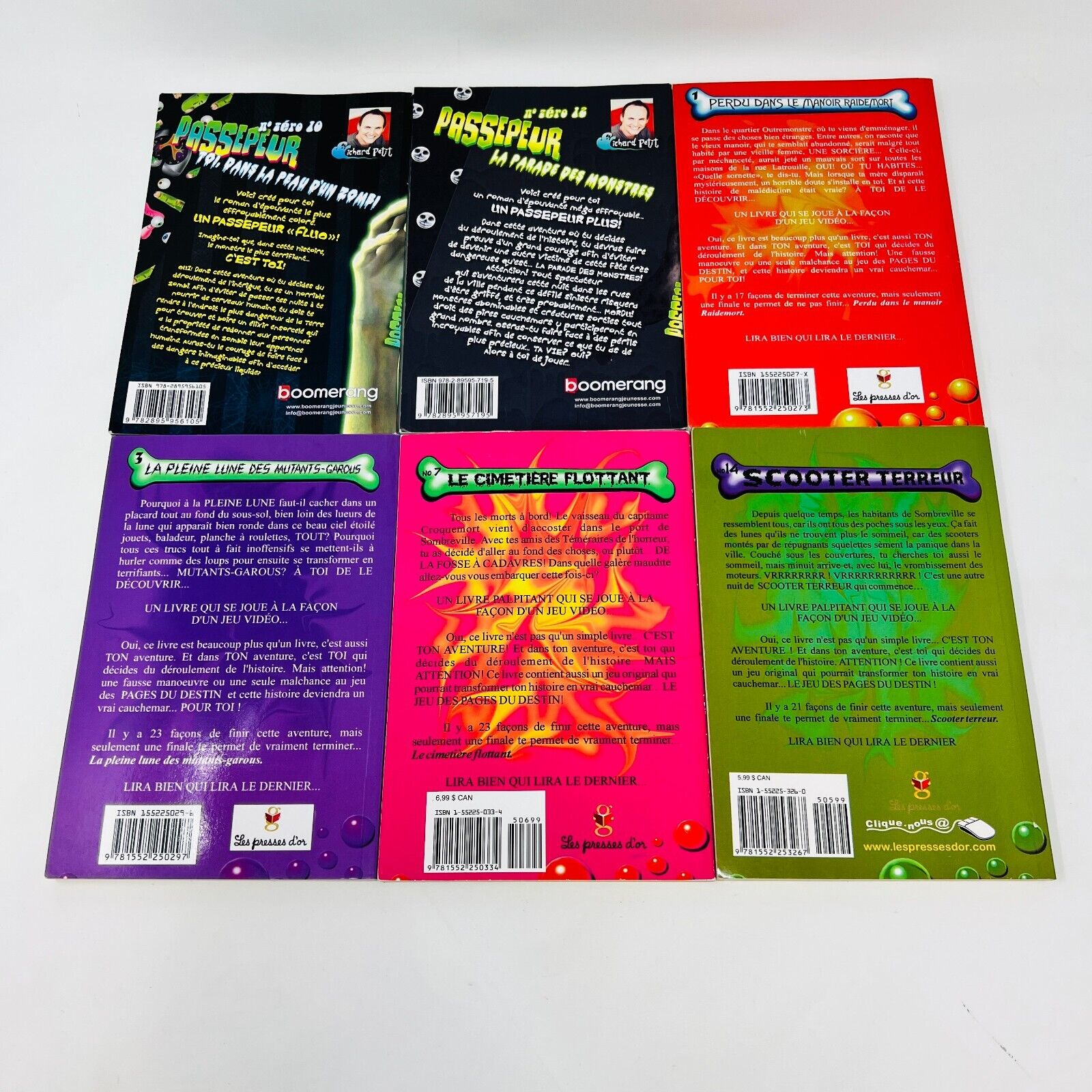 8x Votre Passepeur Horrible Cauchemar/Zéro 2 Livres Signés par Richard Petit Lot