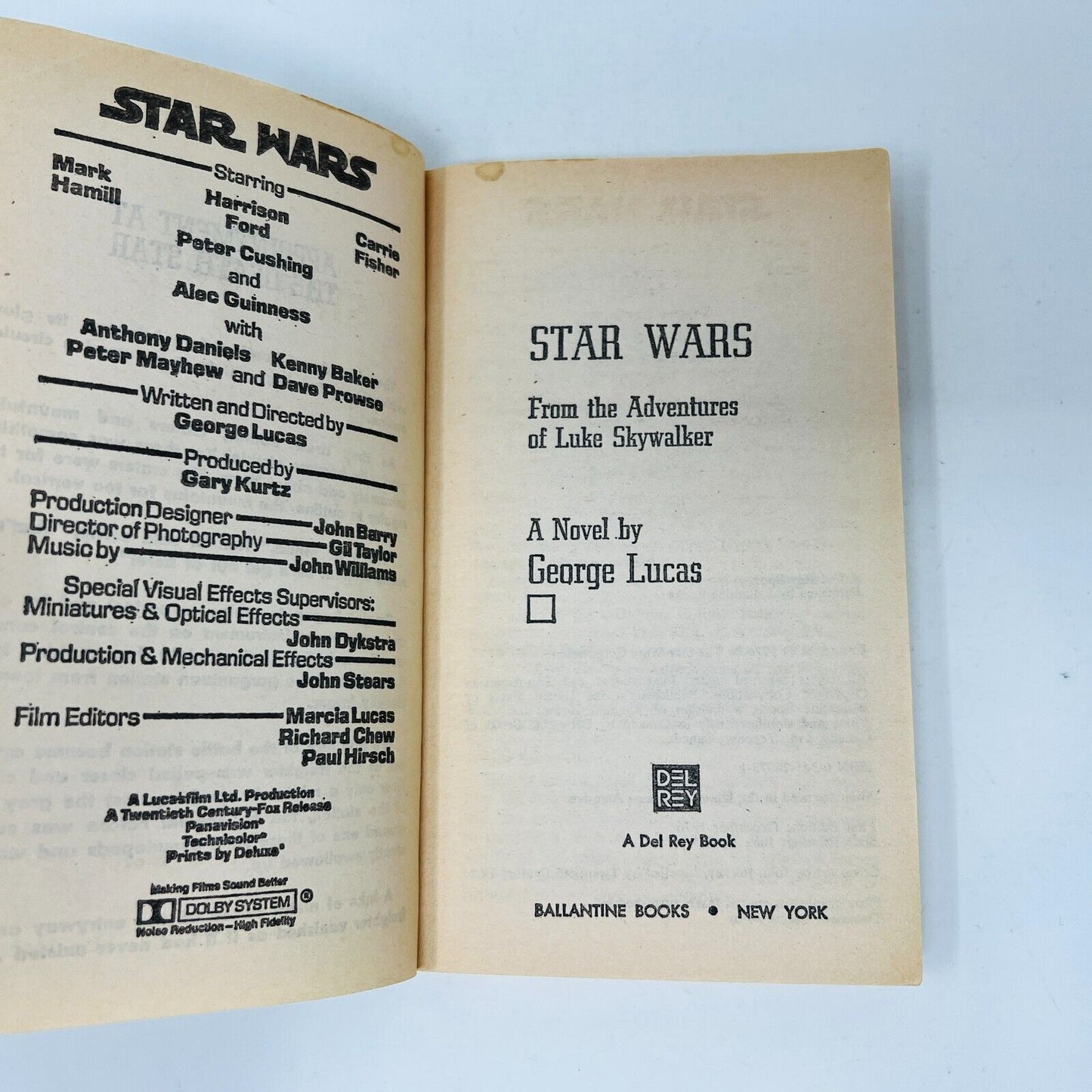 1977 Star Wars by George Lucas Mass Market Paperback Book 6th Print Movie Tie-in