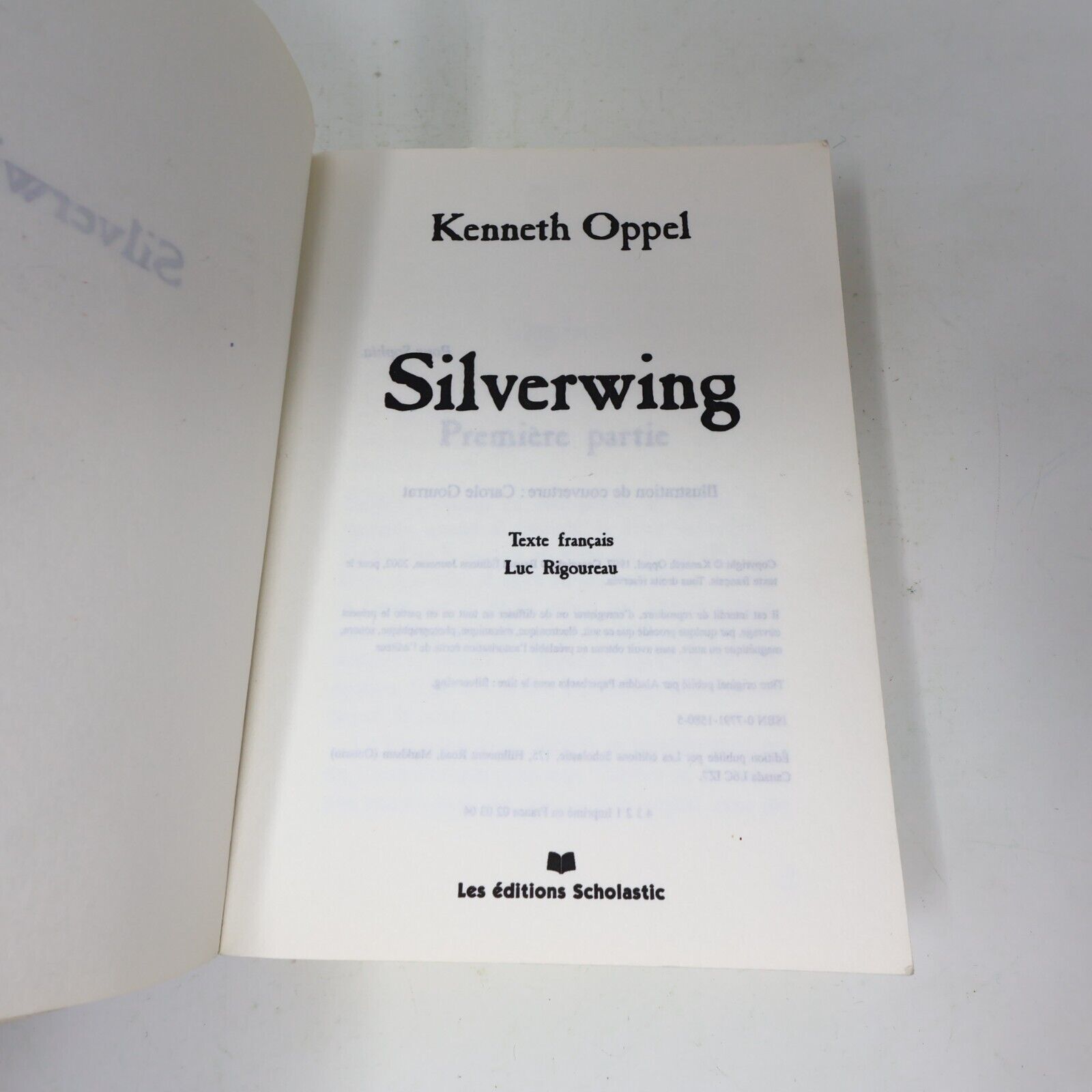 Lot 4 Livres Silverwing #1-4 de Kenneth Oppel Scholastic Série Complète Français