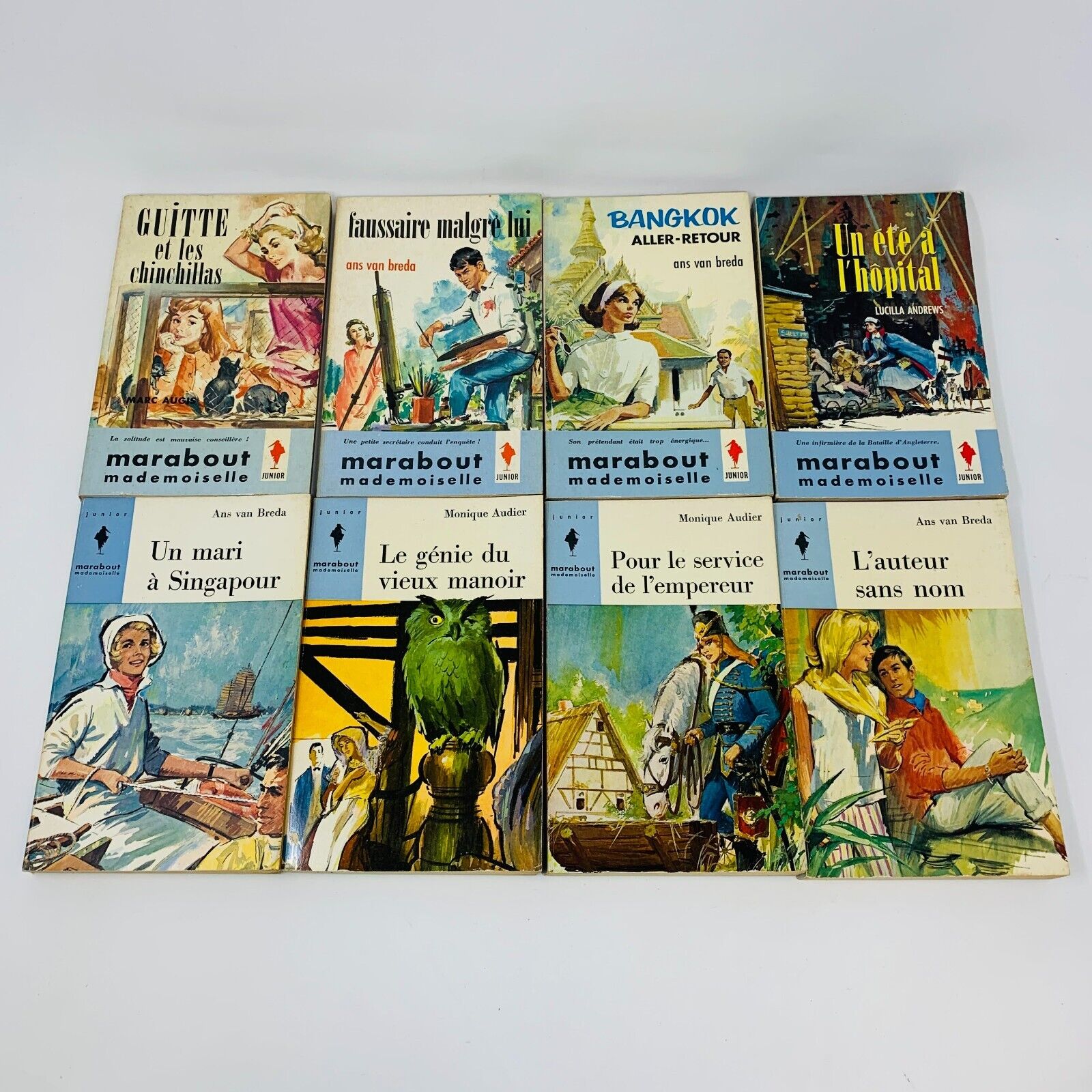 26x Marabout Mademoiselle 1950-60s Pulp Fiction Romance in French Lot Français