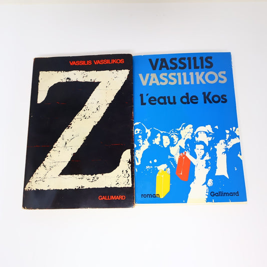 Vassilis Vassilikos Lot 2 Livres Gallimard/Nrf L'Eau de Kos/Z Fiction Historique