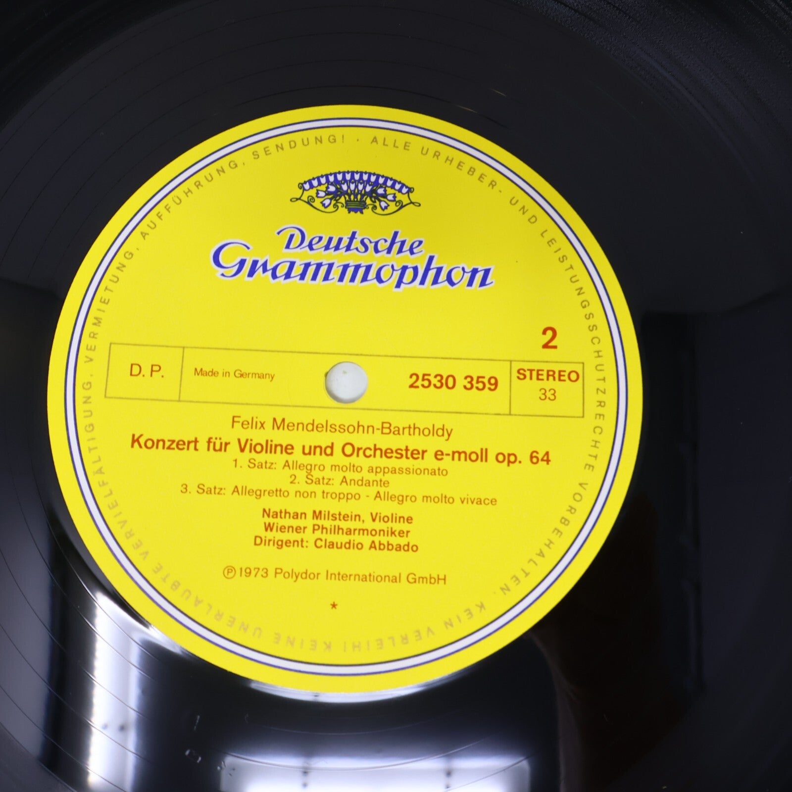 Mendelssohn Tschaikowsky Violin Concertos Nathan Milstein Abbado 2530 359 Record
