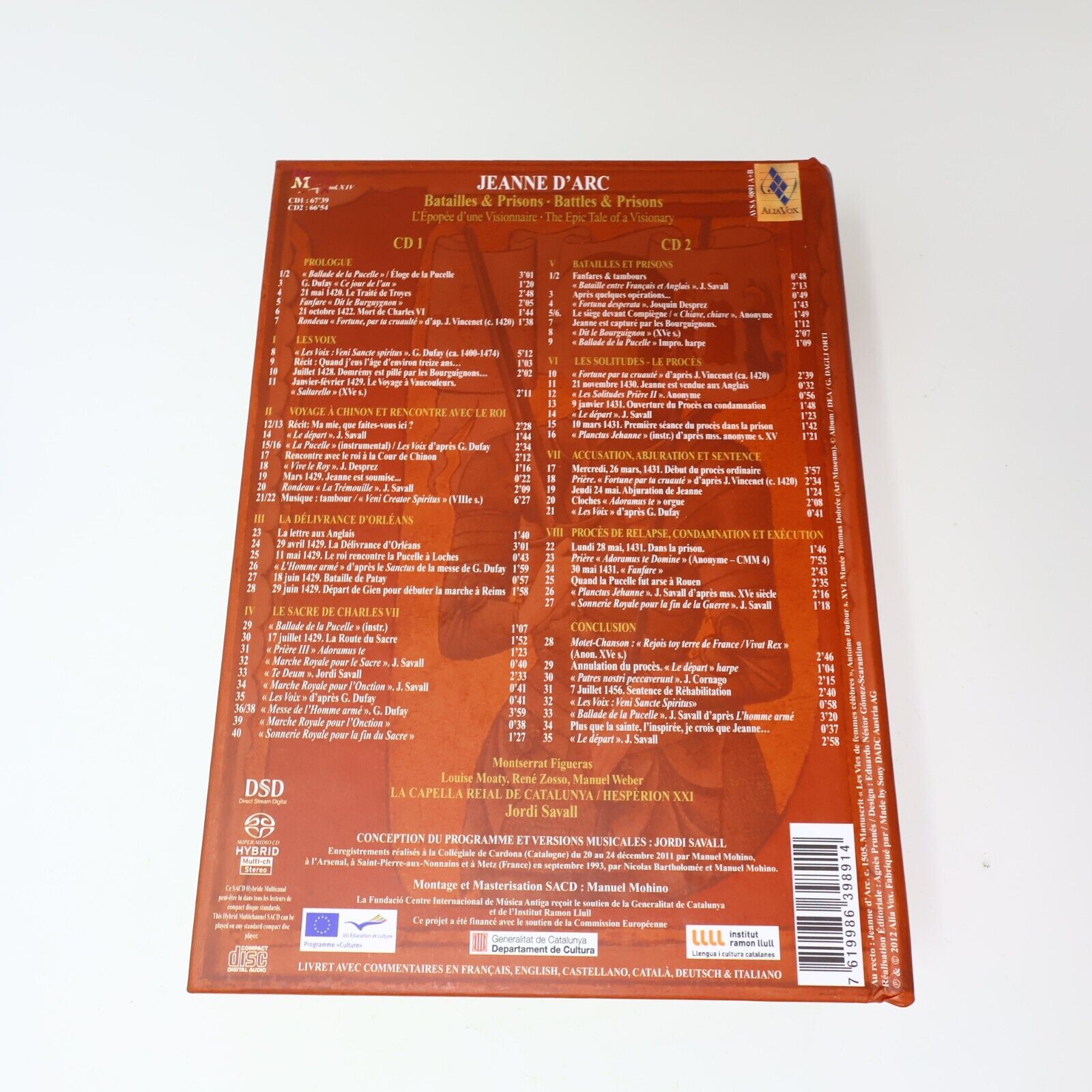2011 Jeanne d'Arc Batailles & Prisons CD Jordi Savall Hespèrion XXI Alia Vox