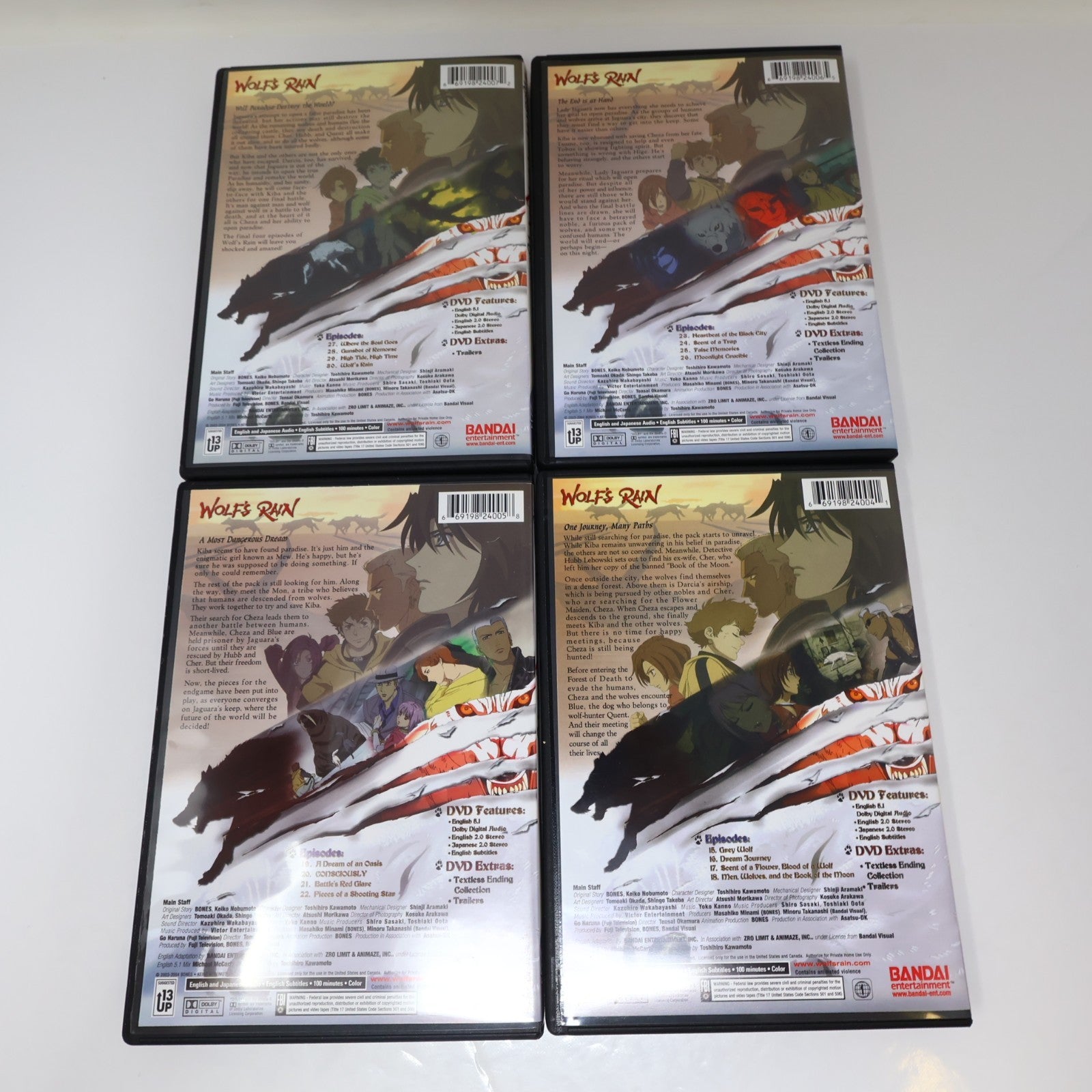 Wolf’s Rain Limited Edition Box Set DVD Anime Complete Series #1-7 Bandai NTSC