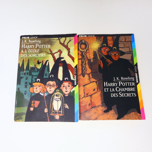 Lot 2 livres illustrés Harry Potter #1-2 Folio Junior 1st Ed Français/French