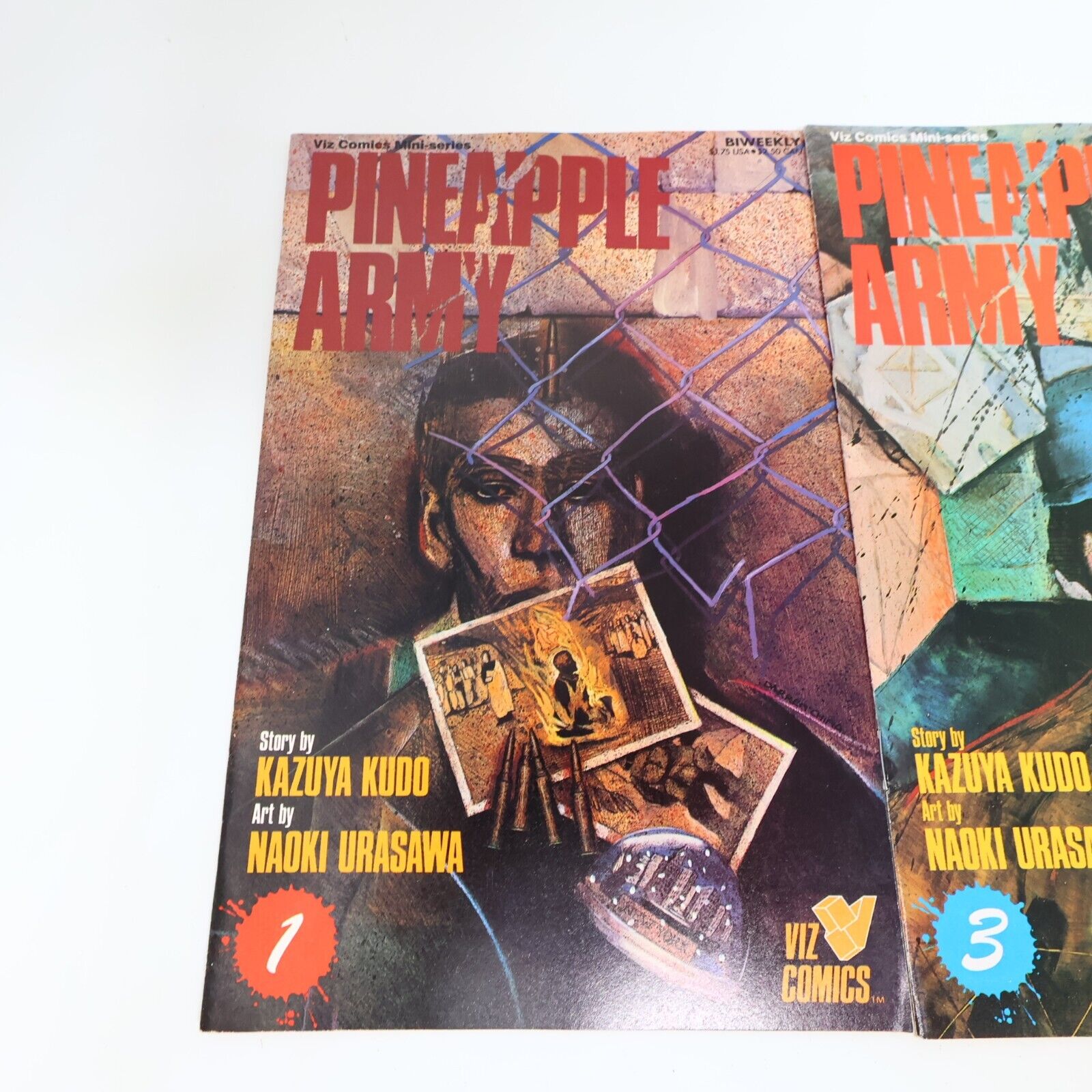 Lot 3 Comics Pineapple Army #1 3-4 Kazuya Kudo/Naoki Urasawa Viz Manga 90s