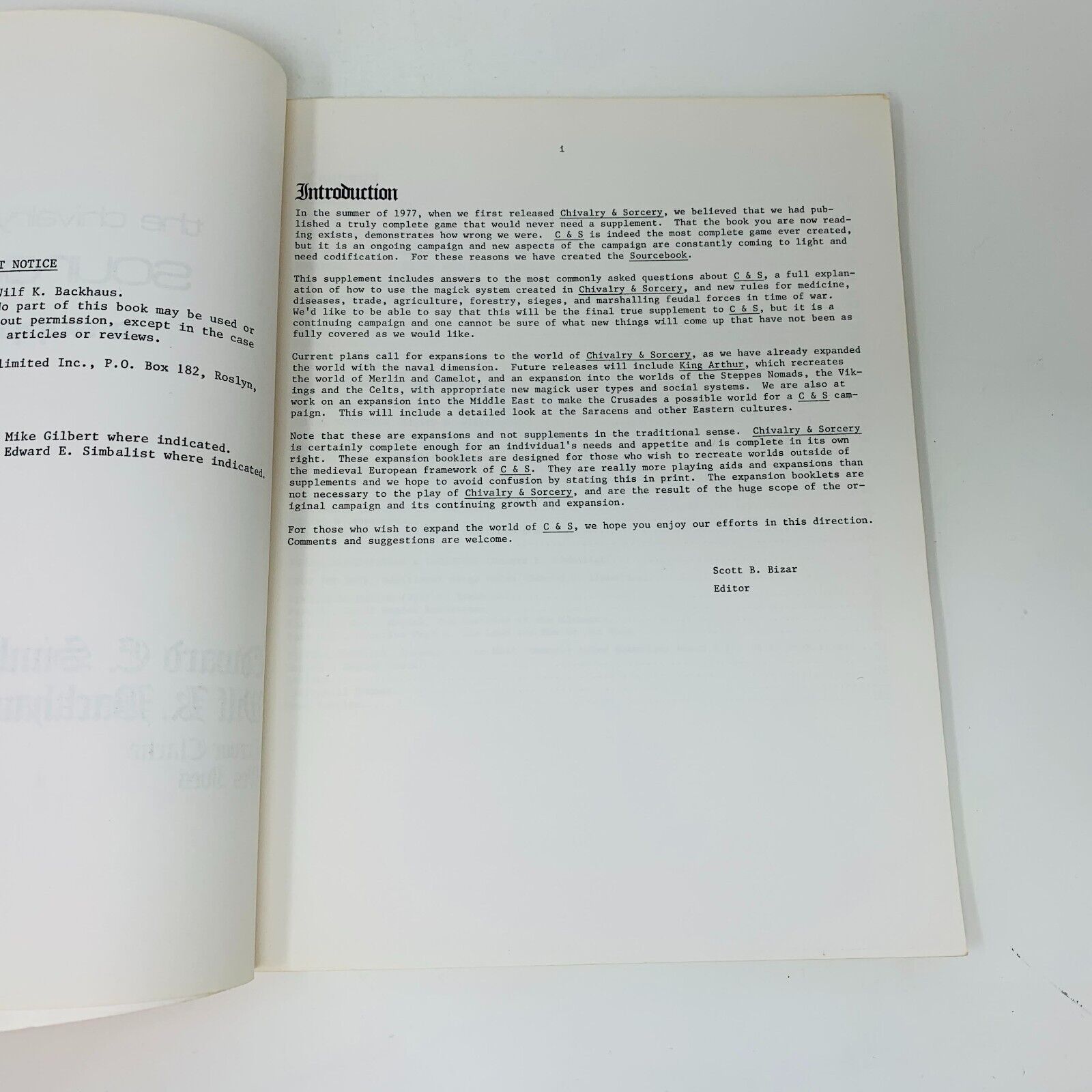 1978 The Chivalry & Sorcery Sourcebook RPG FGU Edward Simbalist & Wilf Backhaus