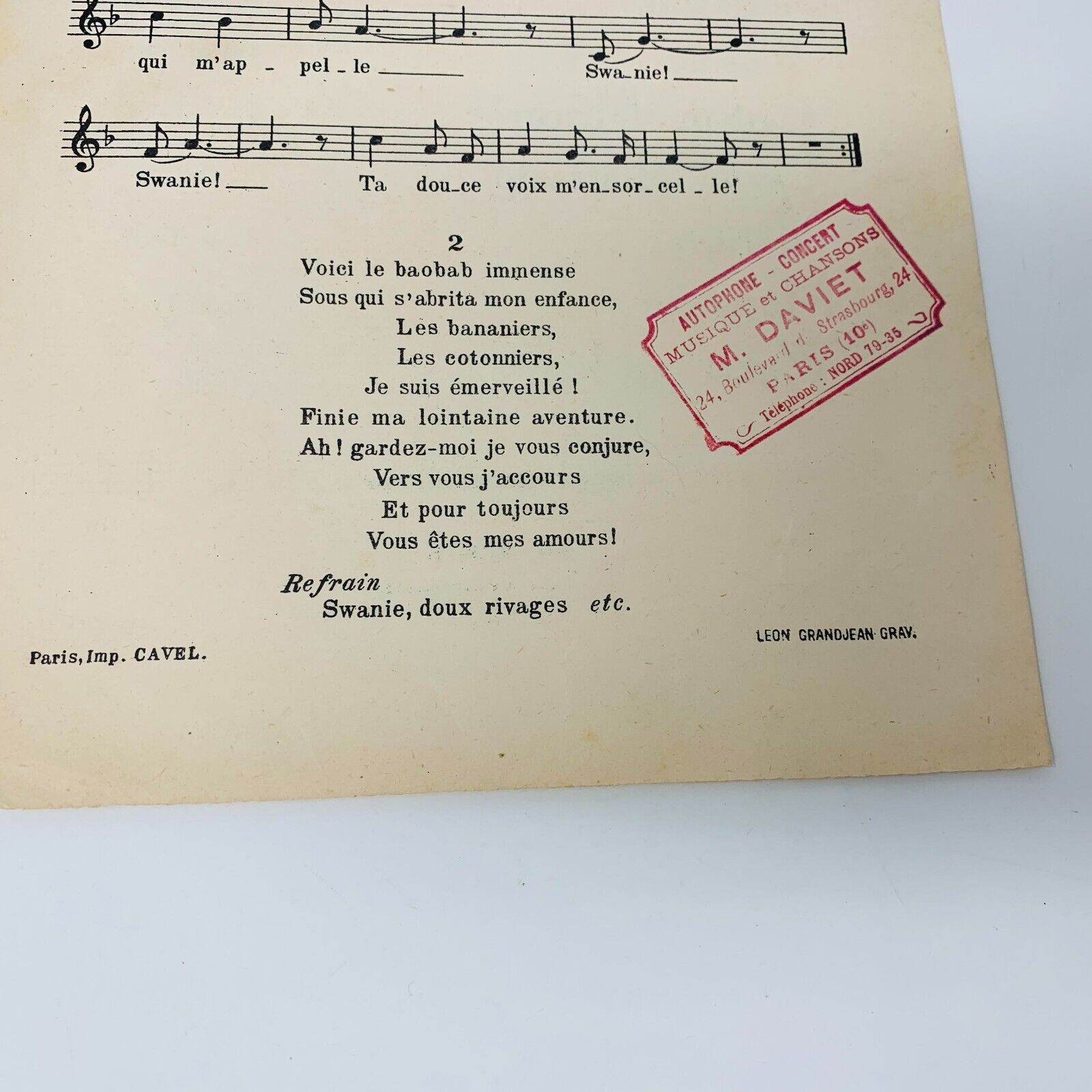 1920 One Step Swanie (Swanee) Partition Français French Harry Pilcer Gershwin
