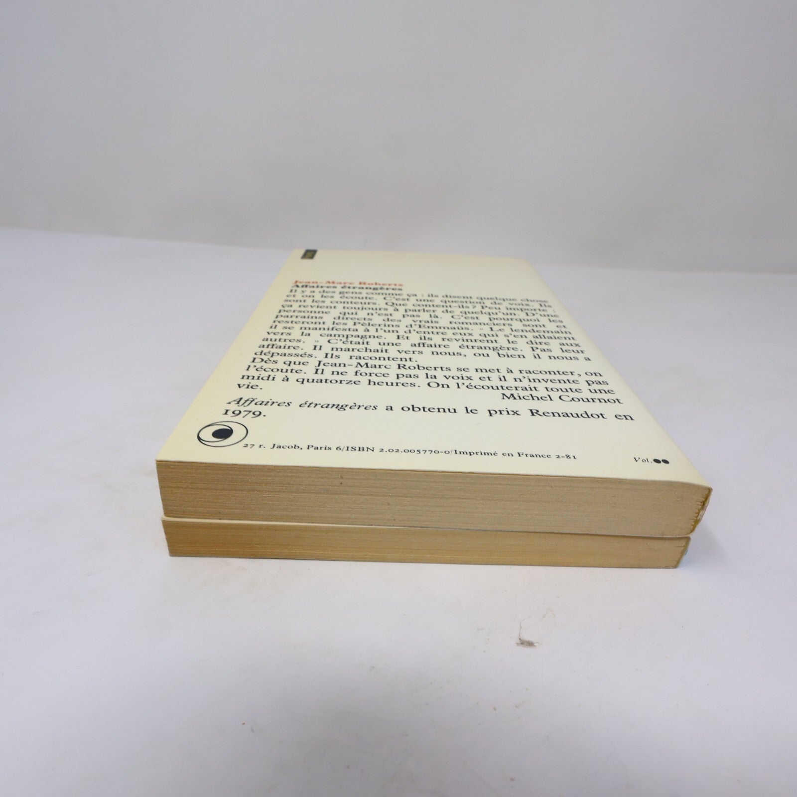 Jean-Marc Roberts Lot 2 Livres Les Enfants de Fortune/Affaires Étrangères Roman