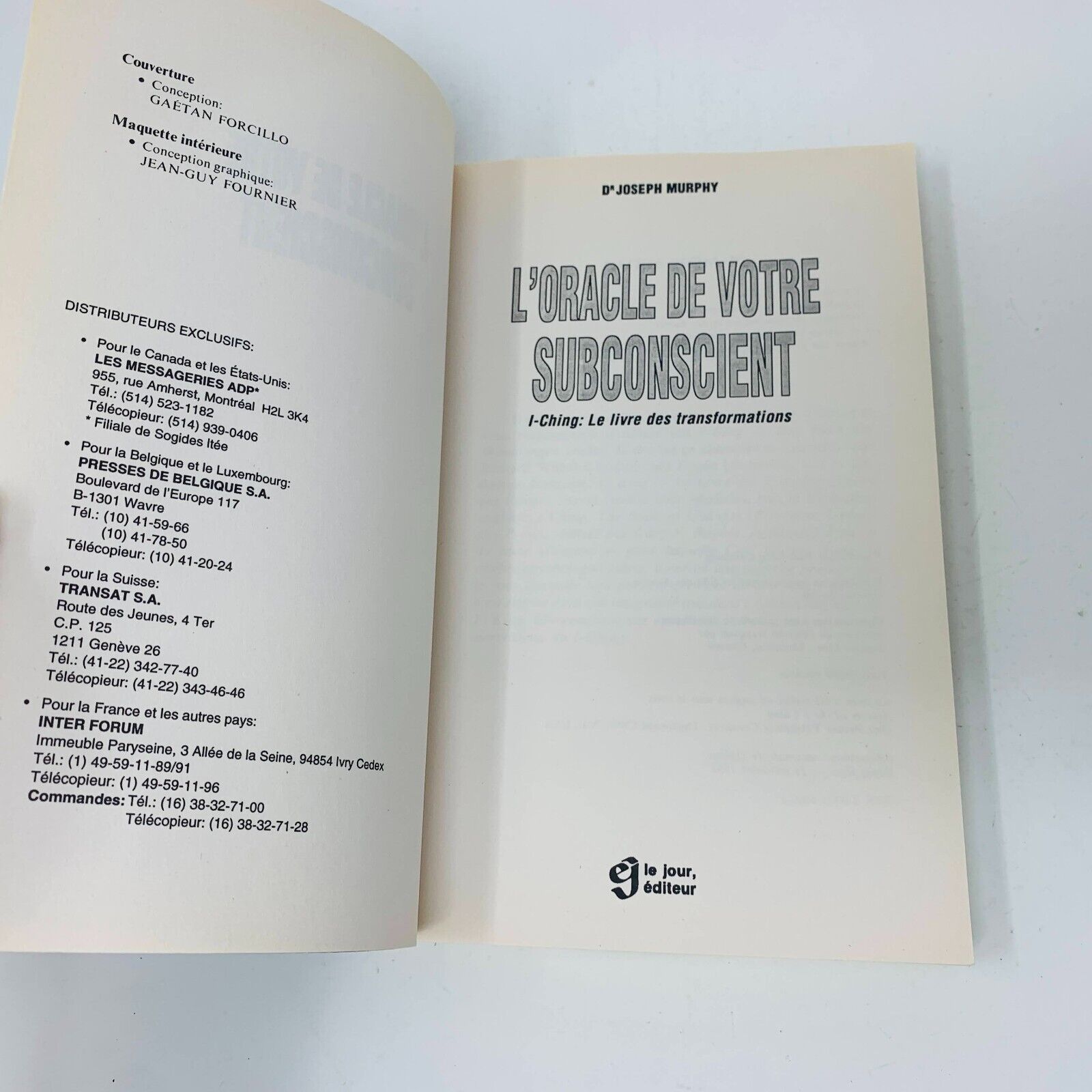 1984 L'Oracle de votre Subconscient I-Ching Livre Transformations Joseph Murphy