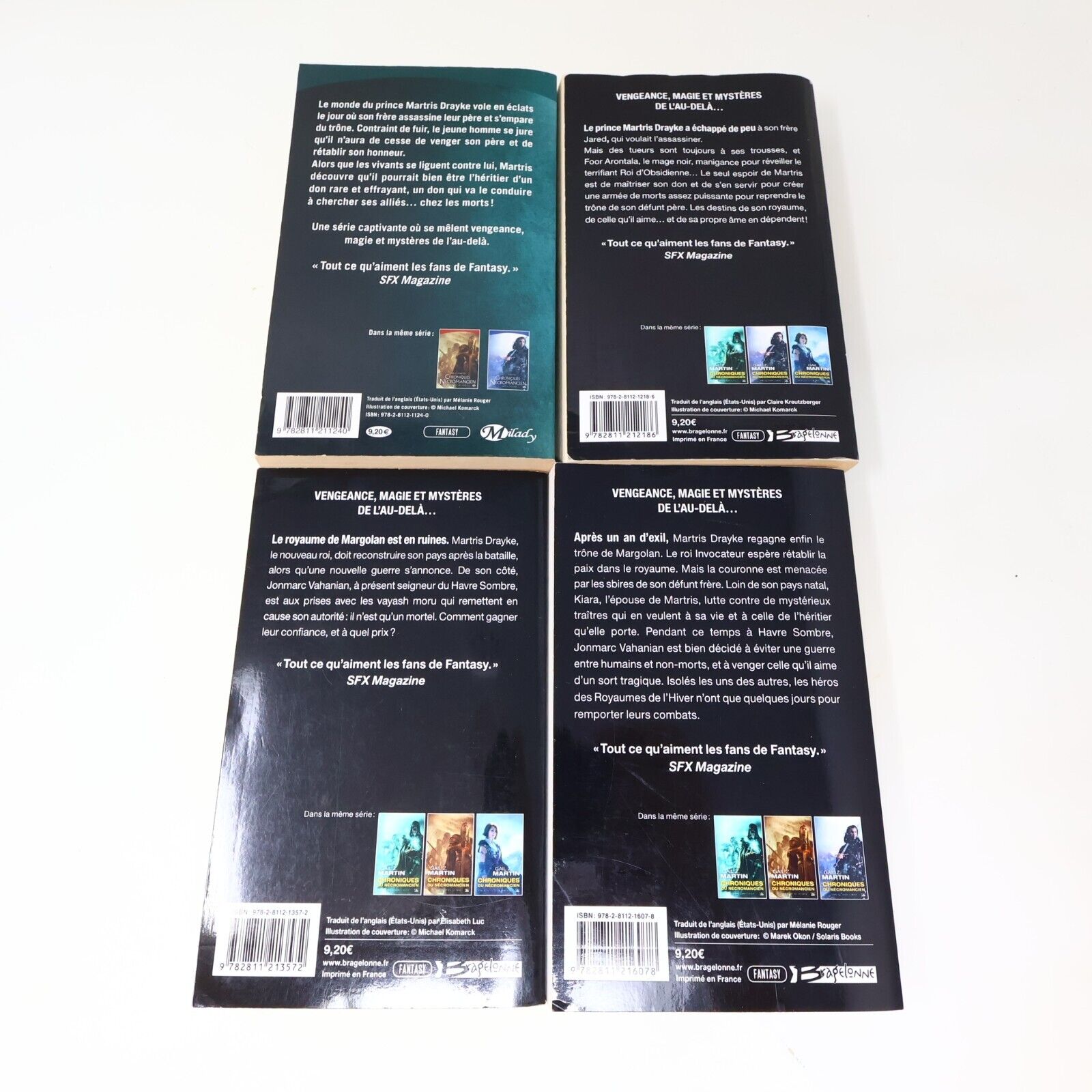 Lot 4 Livres Chroniques du Nécromancien #1-4 Gail Z. Martin Fantasy Français PB