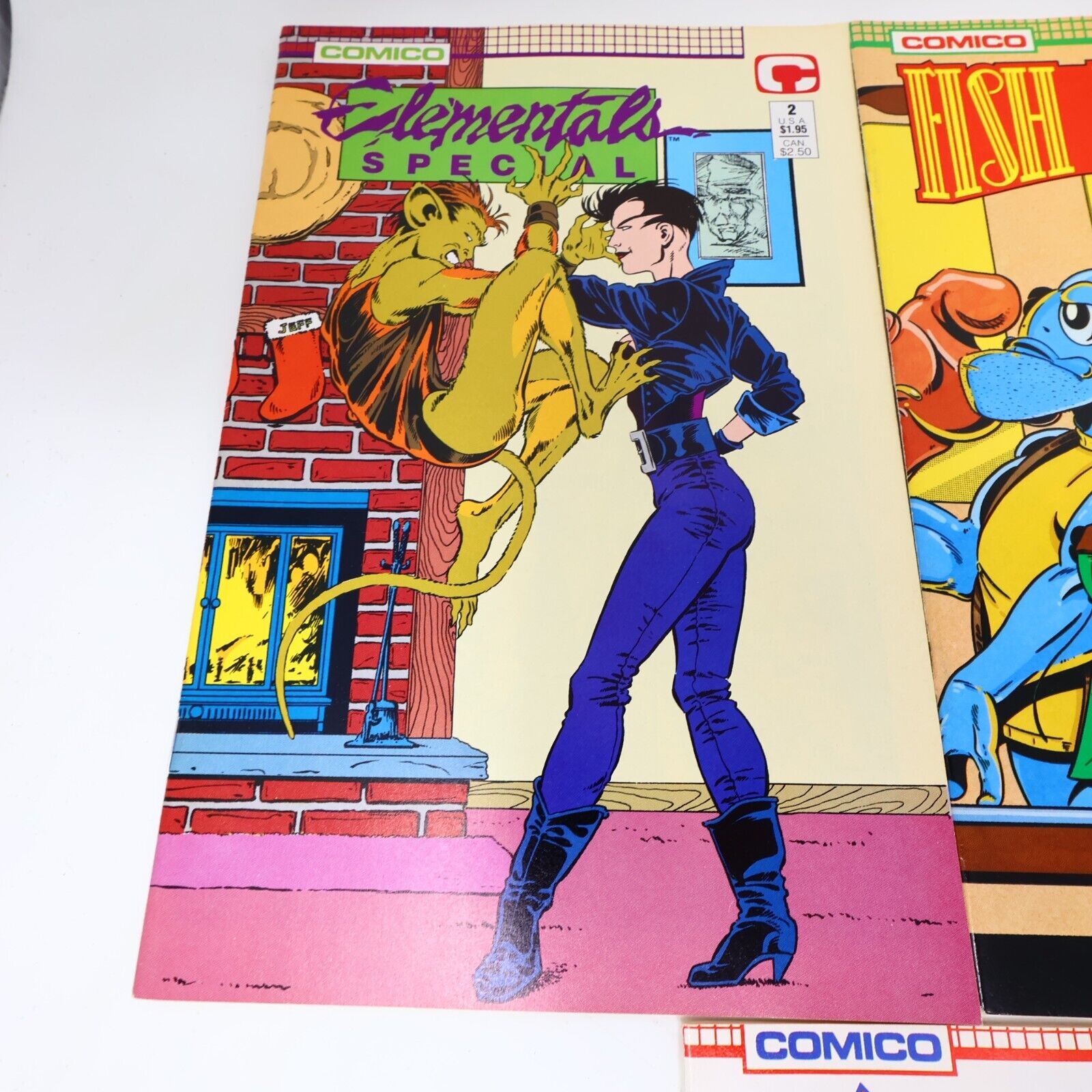 Lot of 5 Mixed Comico Comics Grendel Justice Machine Fish Police 1988-89 80s