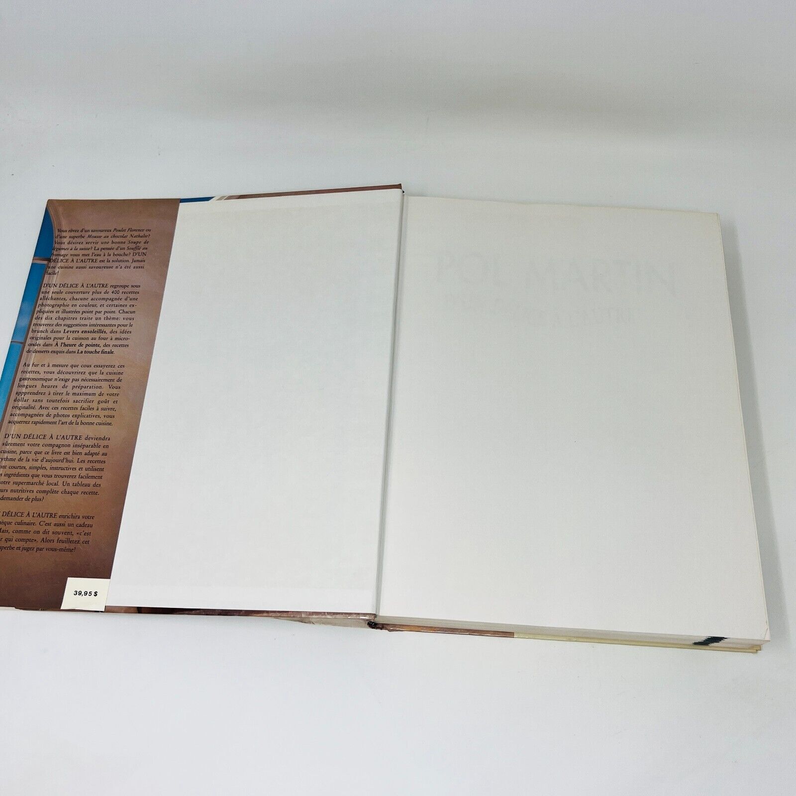 1989 Chef Pol Martin D'un Délice à L'Autre Livre Recettes Cuisine Brimar French