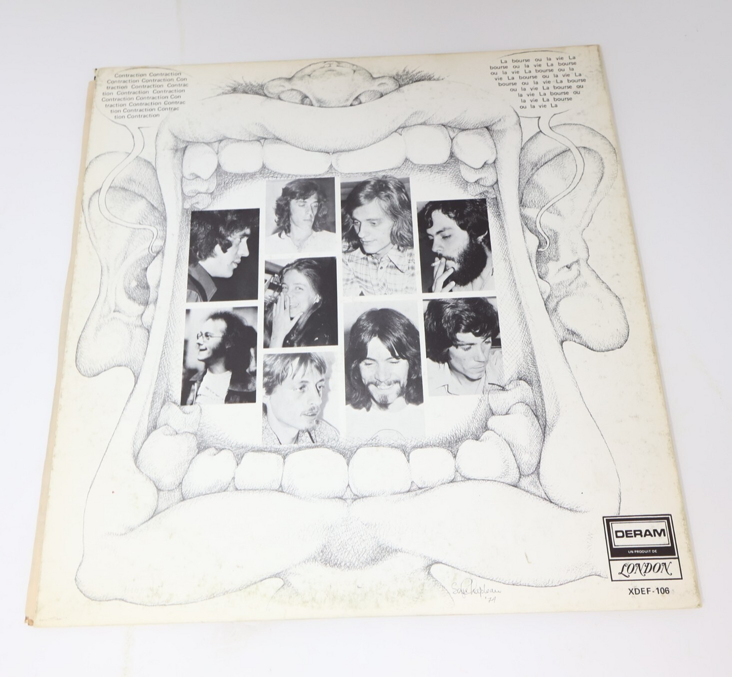 Contraction La Bourse Ou La Vie Disque LP 1974 Record Prog Rock Deram XDEF-106