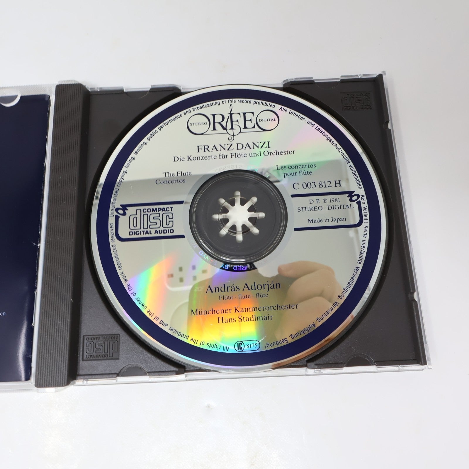Franz Danzi The Flute Concertos/Sämtliche Flötenkonzerte CD Andras Adorjan Orfeo