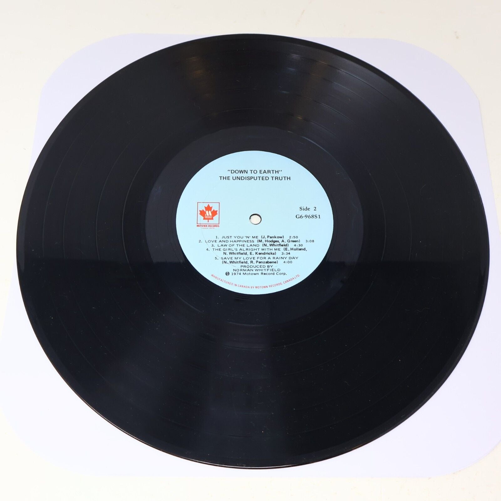 The Undisputed Truth Down To Earth LP Record Vinyl Motown G6-968S1 Canada 1974